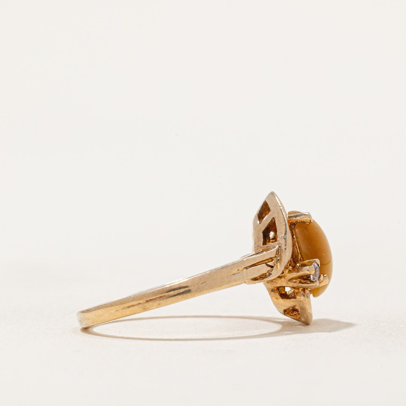 Tiger's Eye & Synthetic Spinel Ring - 1.00ct Genuine Stone with 0.05ctw Accents - Size 5.5 - Elegant Jewelry for Women, Perfect for Gifts, Weddings & Special Occasions