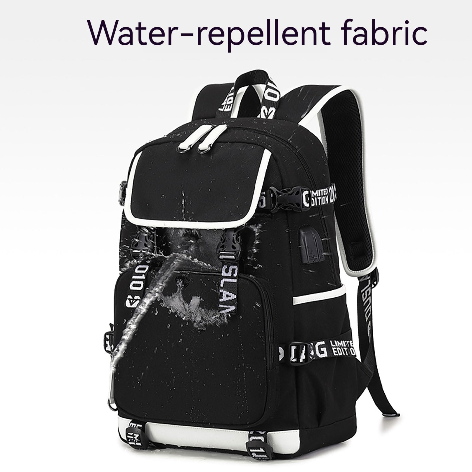 Large Capacity Waterproof Kids Backpack with USB Charging Port - Durable School Backpack for Girls (Black) | Perfect for School, Travel & Daily Use