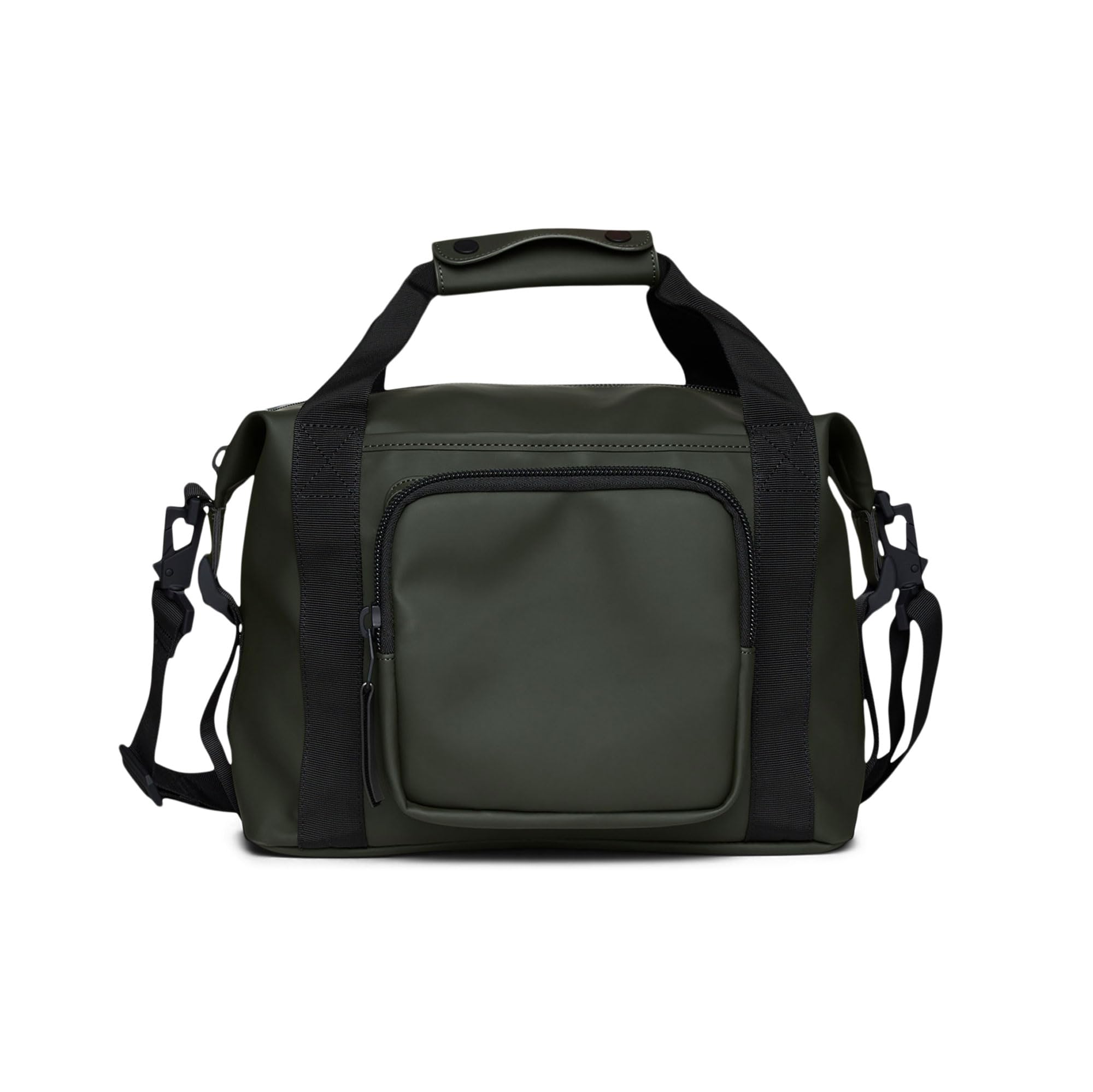 RAINS Texel Kit Bag - Waterproof Shoulder & Crossbody Bag for School, Work & Travel, Multiple Storage Pockets, Fits Telescopic Handle Suitcases (Green) - Perfect for Commuting, Business Trips & Outdoor Adventures