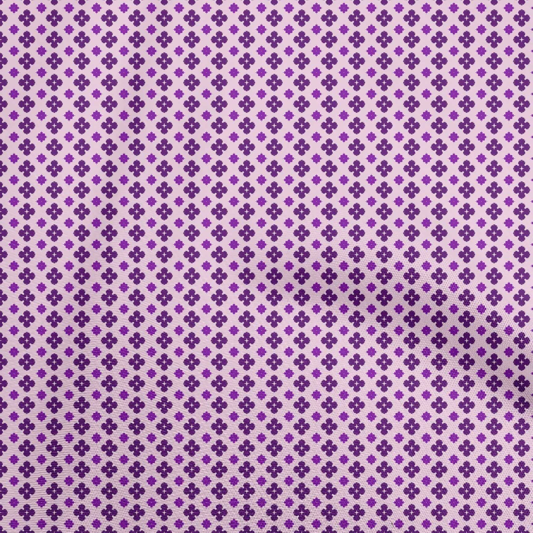 oneOone Rayon Violet Fabric - Asian Block Print Sewing Material by The Yard (56
