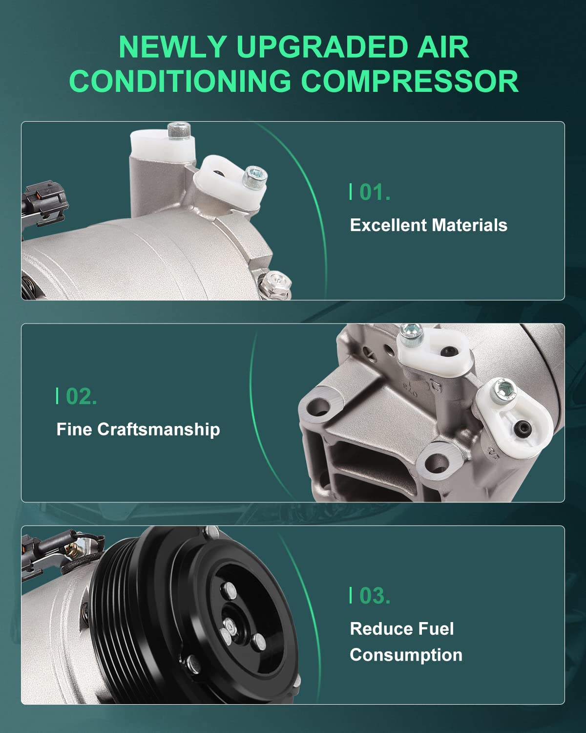 SCITOO AC Compressor Compatible with Nissan Altima 3.5L 2002-2006 & Nissan Maxima 3.5L 2003-2007 - High Performance Air Conditioning Compressor for Smooth Cooling in Summer Driving