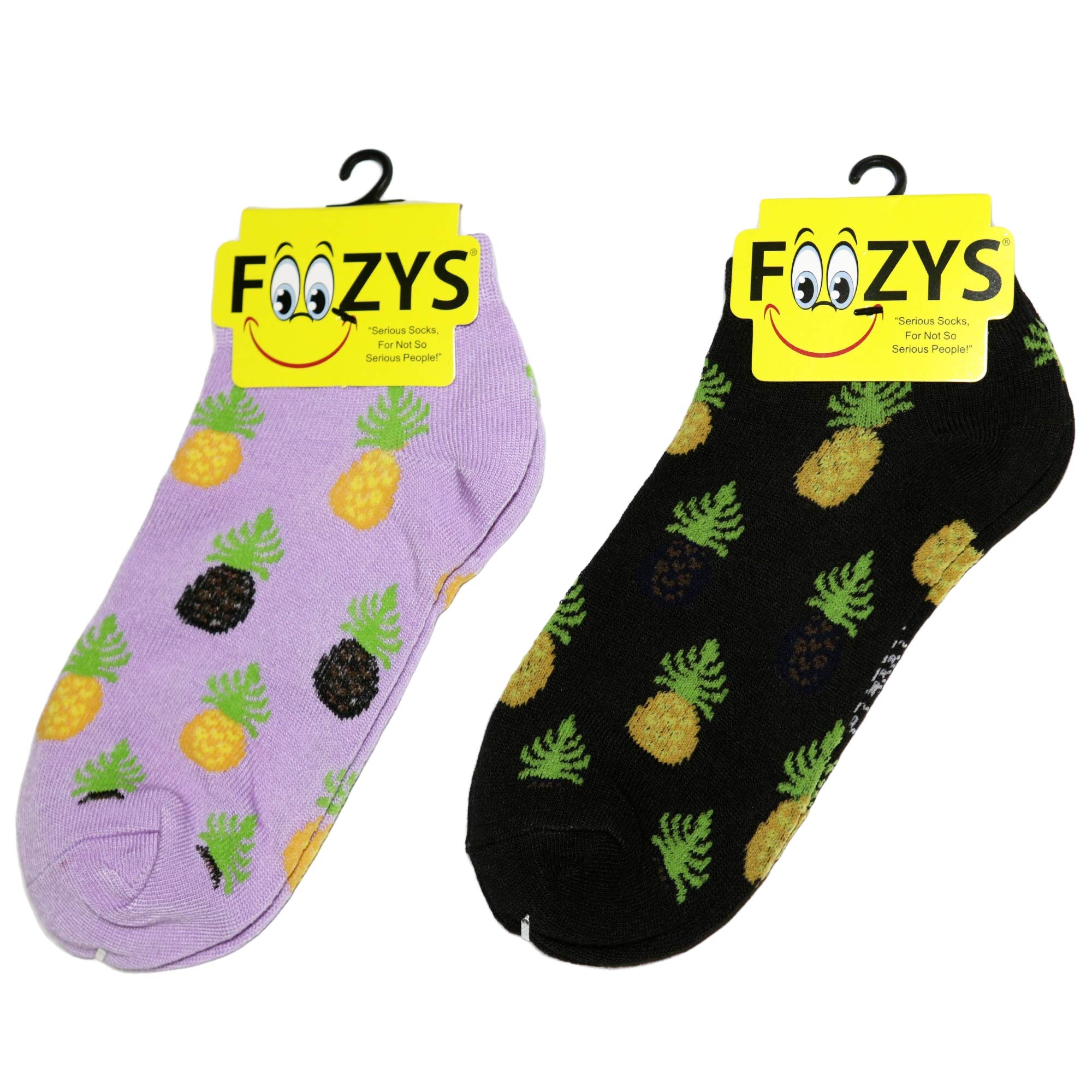 Foozys Women's Low Cut No Show Socks - Cute Fruit Pattern Invisible Socks (2 Pairs) - Perfect for Sneakers, Loafers & Casual Shoes