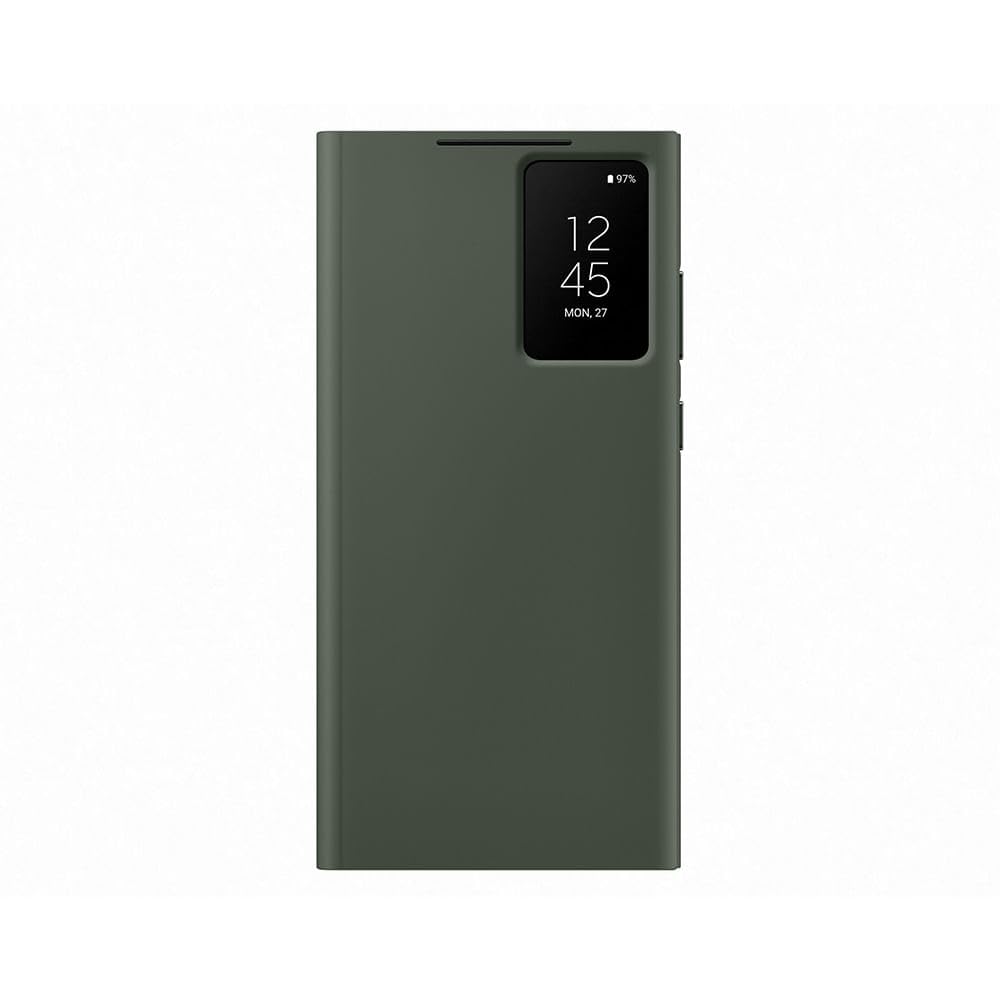 Samsung Galaxy S23 Ultra Smart View Wallet Case with Card Slot & Viewing Window - Khaki | Slim Protective Phone Cover for Credit Cards & ID | Perfect for Work, Travel & Everyday Use