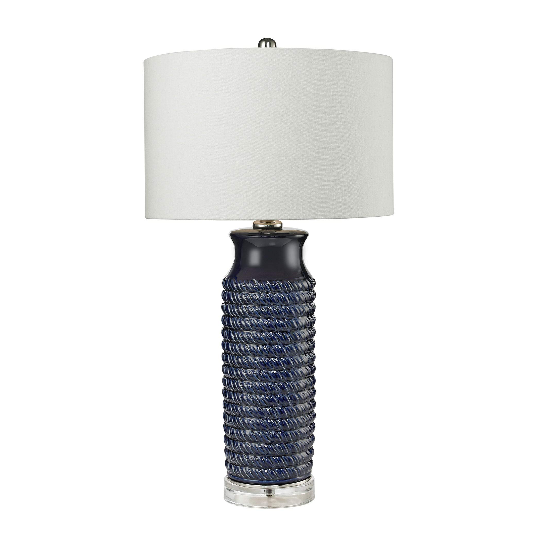 Navy Blue Wrapped Rope Table Lamp - 16