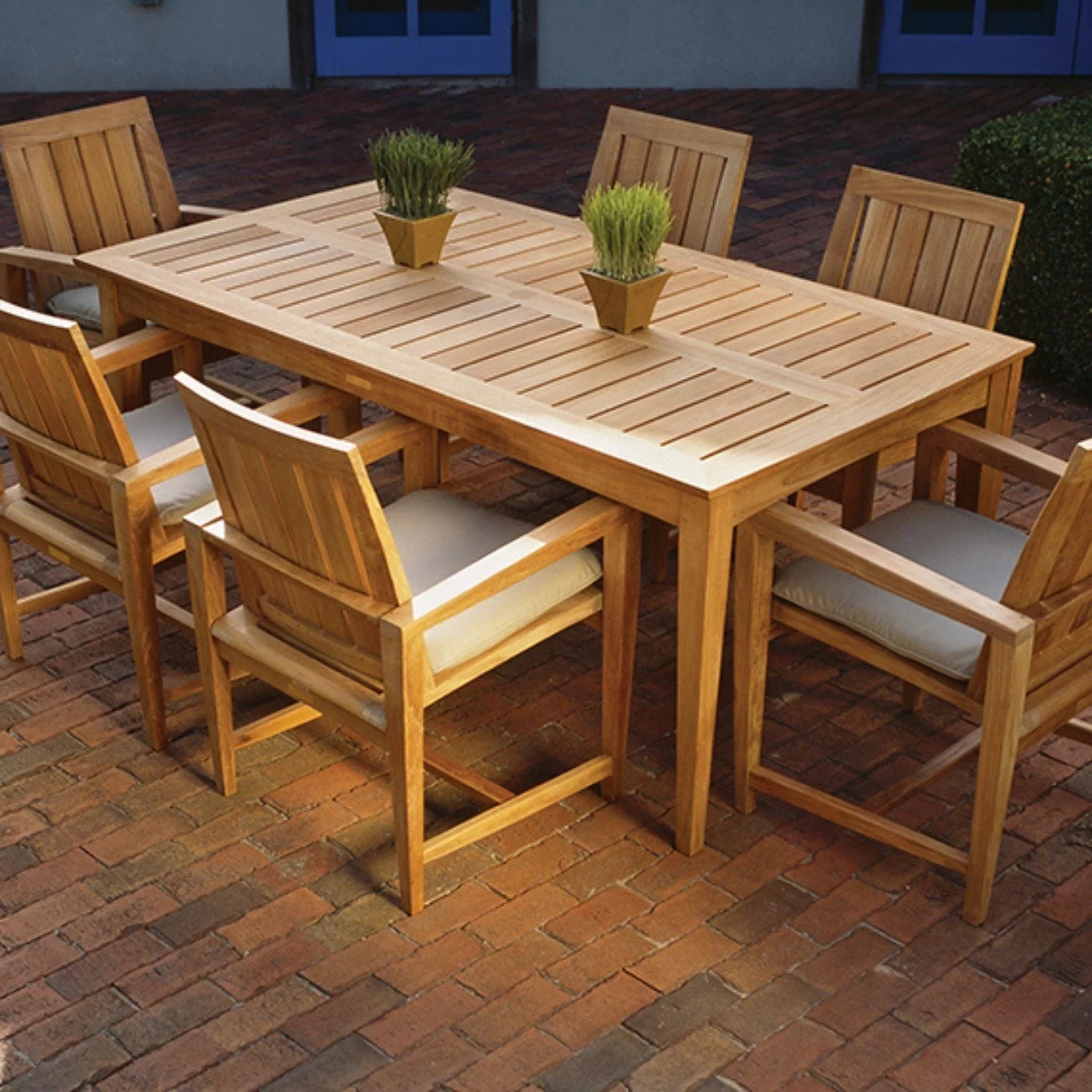 Premium Amalfi Outdoor Rectangular Teak Dining Table - Weather-Resistant Teak Wood Patio Furniture for Backyard, Garden & Poolside Dining