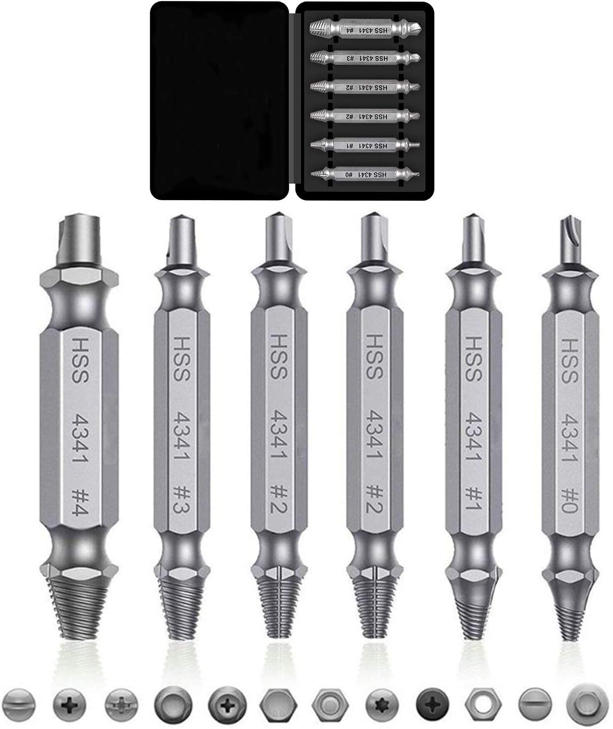 Damaged Screw Extractor Kit - Stripped Screw Remover Tool Set for DIY & Repair | Easy Broken Bolt & Drill Bit Extraction (Silver) | Perfect for Home Improvement, Automotive & Woodworking Projects