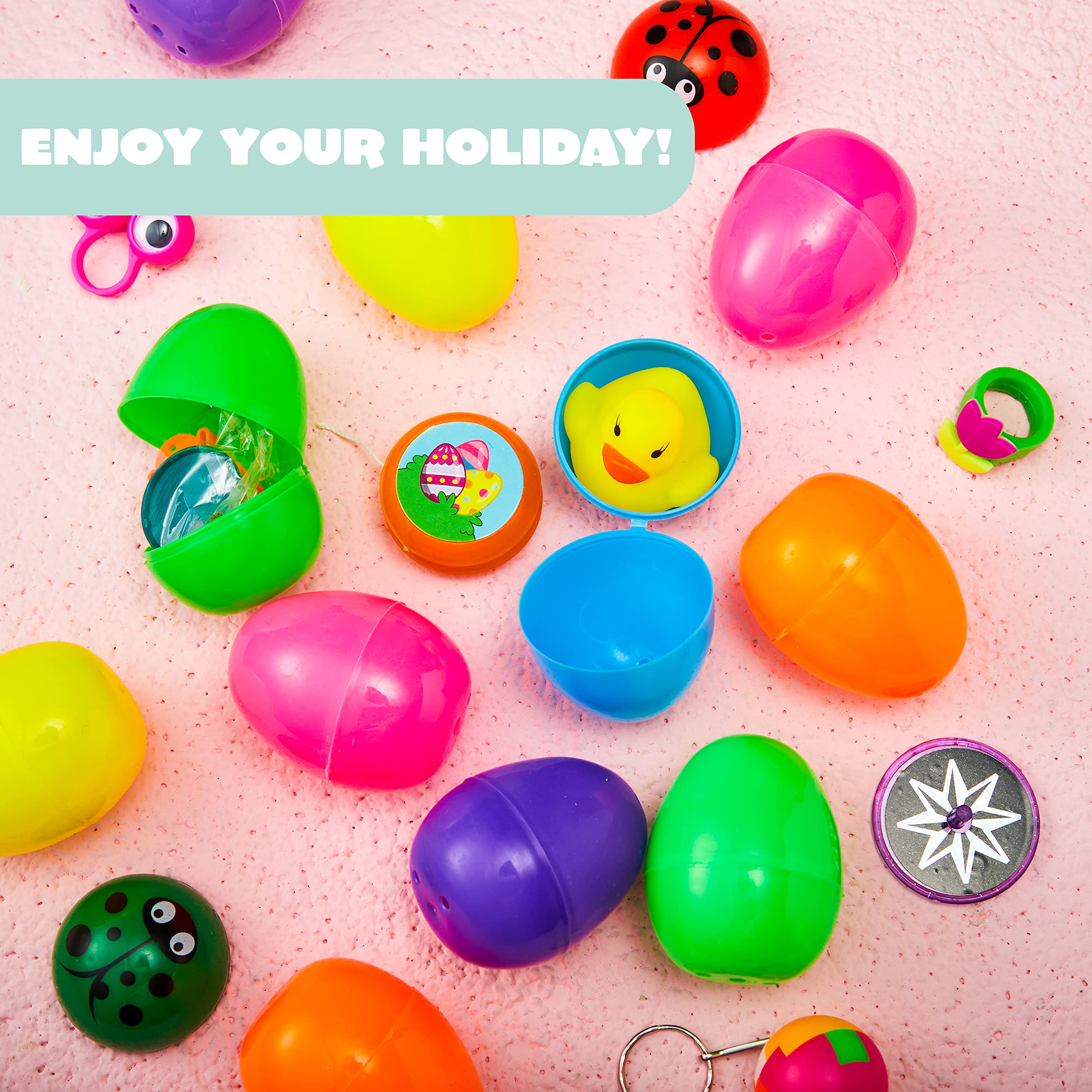 JOYIN 48Pcs Prefilled Easter Eggs with Assorted Toys Inside - Fun Easter Basket Stuffers & Party Favors for Kids, Boys & Girls - Perfect for Classroom Exchanges, Easter Egg Hunts & Spring Celebrations