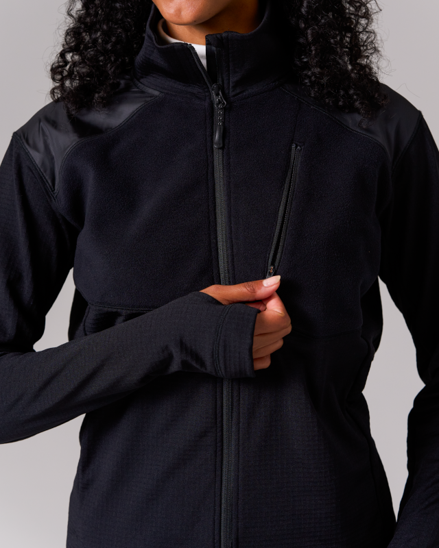 Hybrid Fleece Jacket for Men & Women - Lightweight Warm Winter Coat - Outdoor Hiking, Camping & Casual Wear