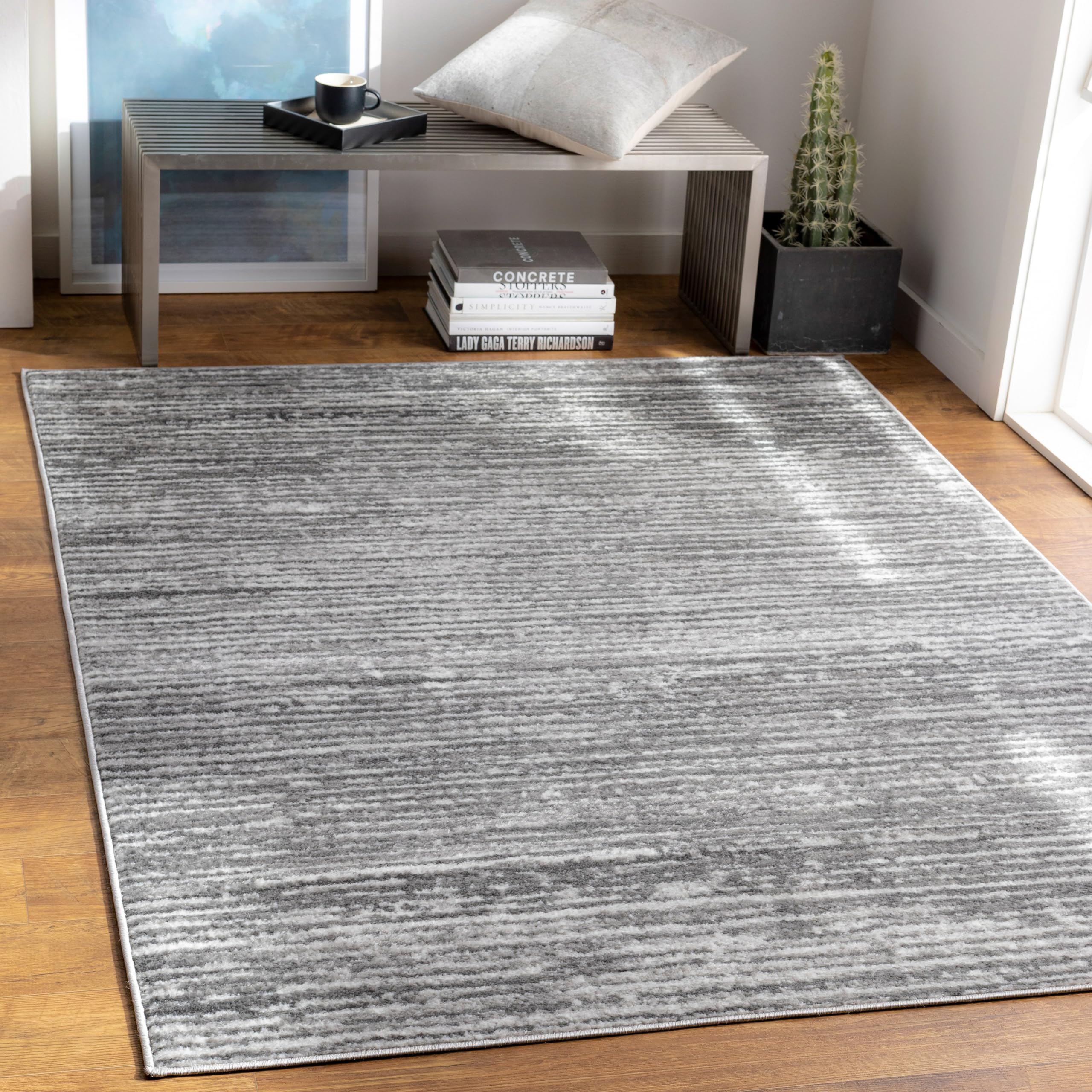 Mark&Day Delisle Modern Light Gray Square Area Rug 5'3