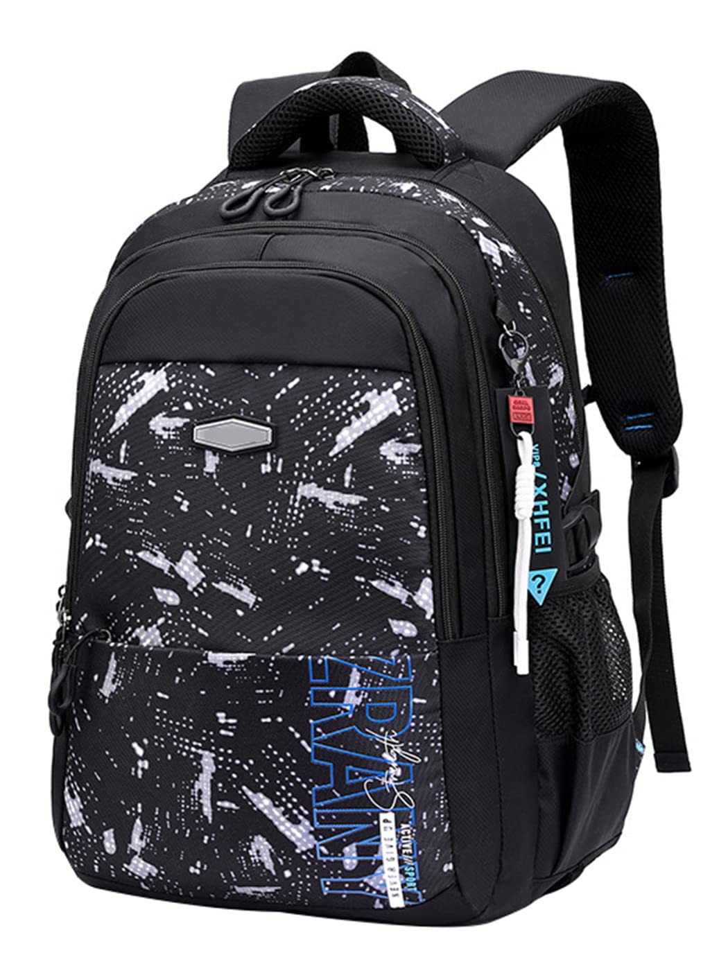 JiaYou Boys Backpack - 30L Black School Bookbag for Primary & Junior High Students, Durable Laptop Daypack for Middle School Boys - Perfect for School, Travel & Daily Use