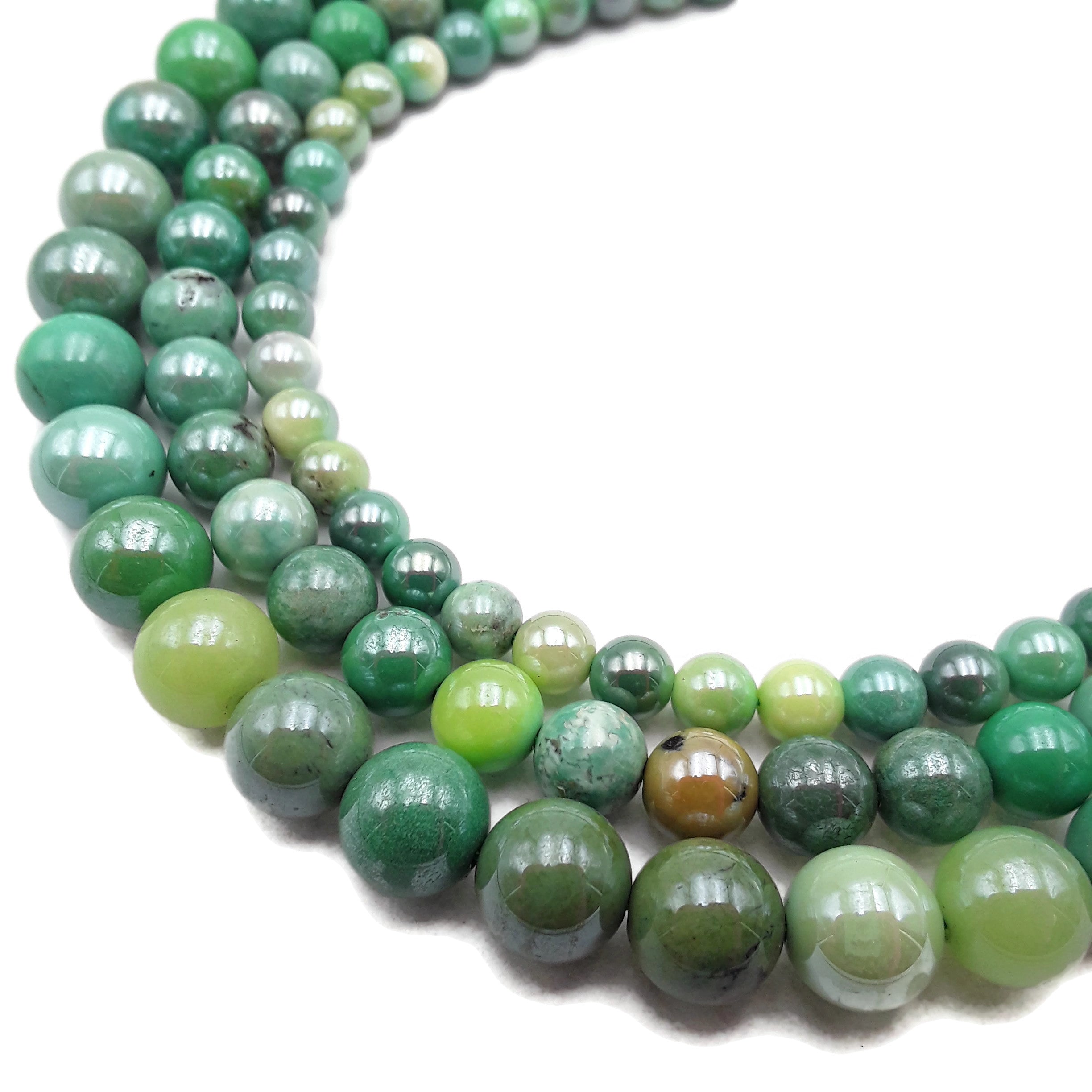 Premium Coated Chrysoprase Smooth Round Beads - 6mm, 8mm, 10mm, 15.5 Inch Strand - Natural Gemstone Beads for Jewelry Making, DIY Crafts, Bracelets & Necklaces - Perfect for Beaders and Craft Enthusiasts