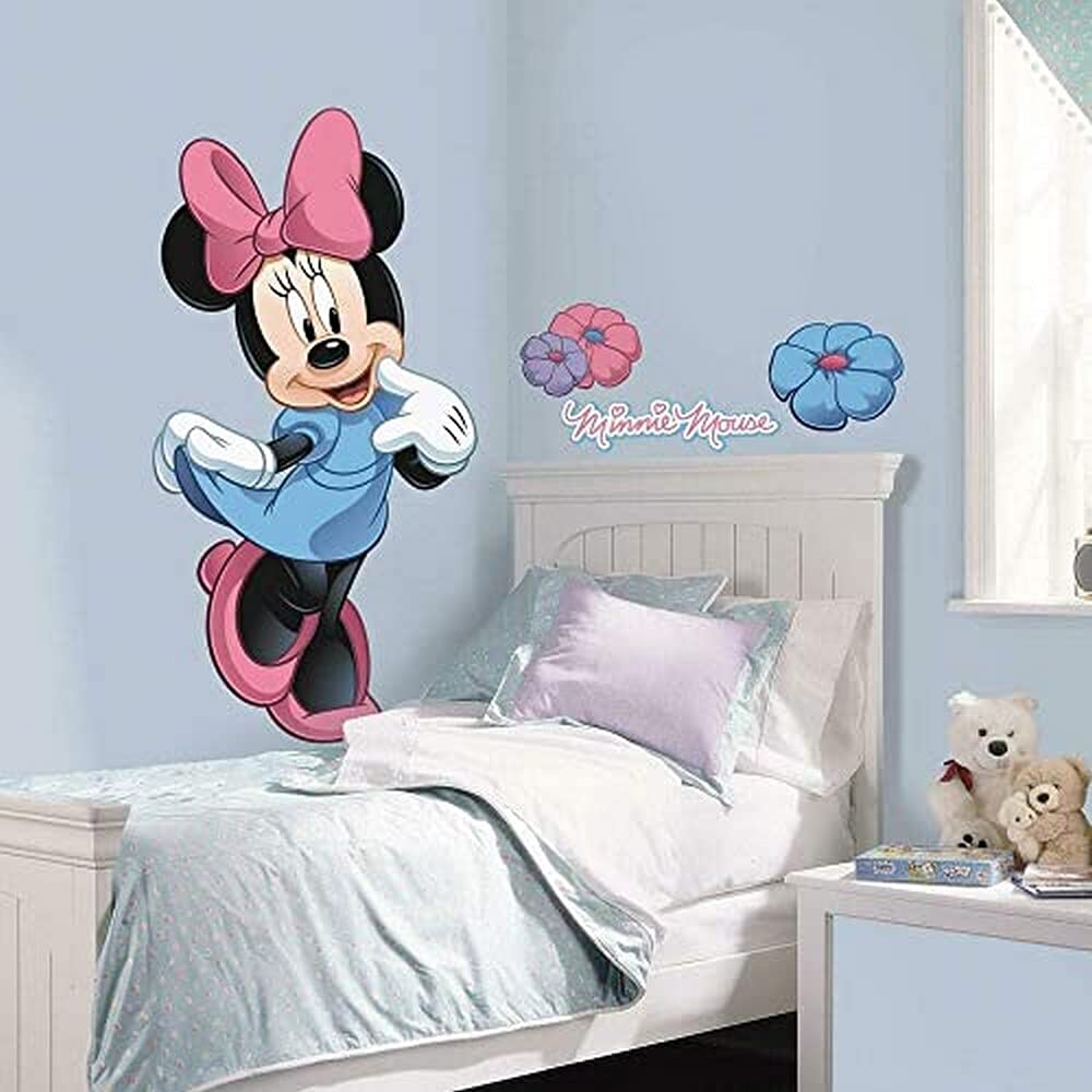 Minnie Mouse Peel and Stick Giant Wall Decal - RoomMates RMK1509GM - Removable Wall Stickers for Kids Bedroom, Nursery, Playroom Decor