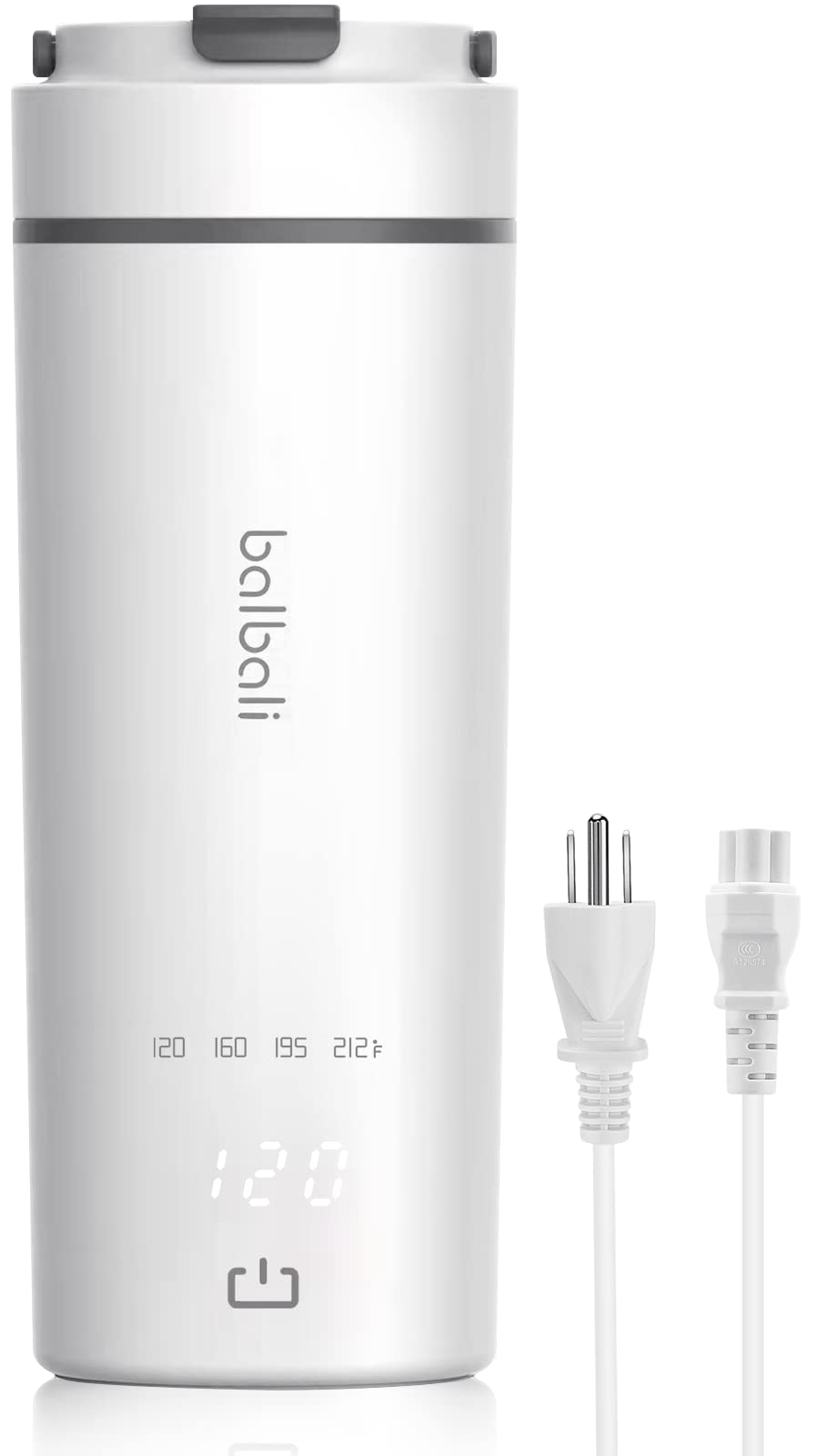 Balbali 0.4L Portable Electric Kettle - Stainless Steel Travel Kettle with Temperature Control, Fast Boiling Water Heater & Thermos - Perfect for Camping, Office, Dorm & Road Trips
