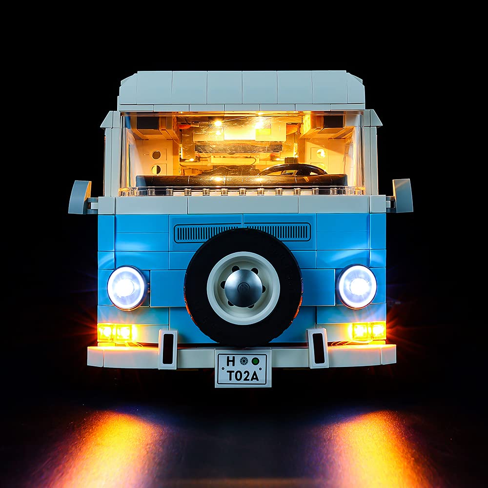 Kyglaring LED Lighting Kit for Lego Volkswagen T2 Camper Van 10279 Building Set - Compatible with RC Sound Version (Model Not Included) - Perfect for Enhancing Display & Nighttime Play