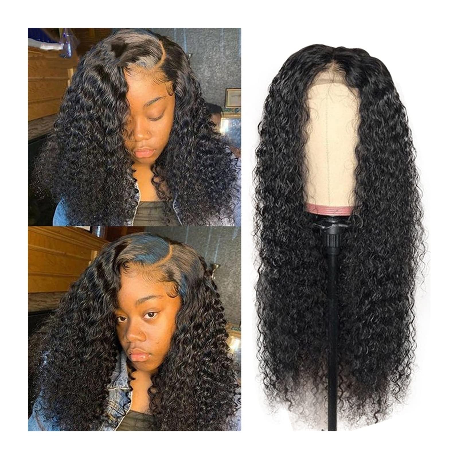 Premium 8-30 Inch Deep Curly Human Hair Wigs | 4x4 Lace Closure Wig | 100% Raw Indian Hair | Wet & Wavy Lace Front Wigs for Women | Perfect for Daily Wear, Parties & Special Occasions