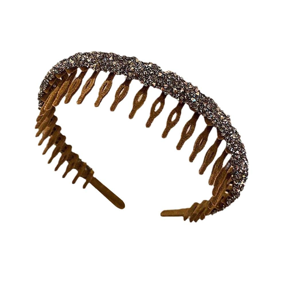 WAITLOVER Women's Rhinestone Flocking Bezel Hair Hoops - Stylish Hair Bands & Headbands for Women - Perfect for Parties, Weddings, and Everyday Fashion Accessories