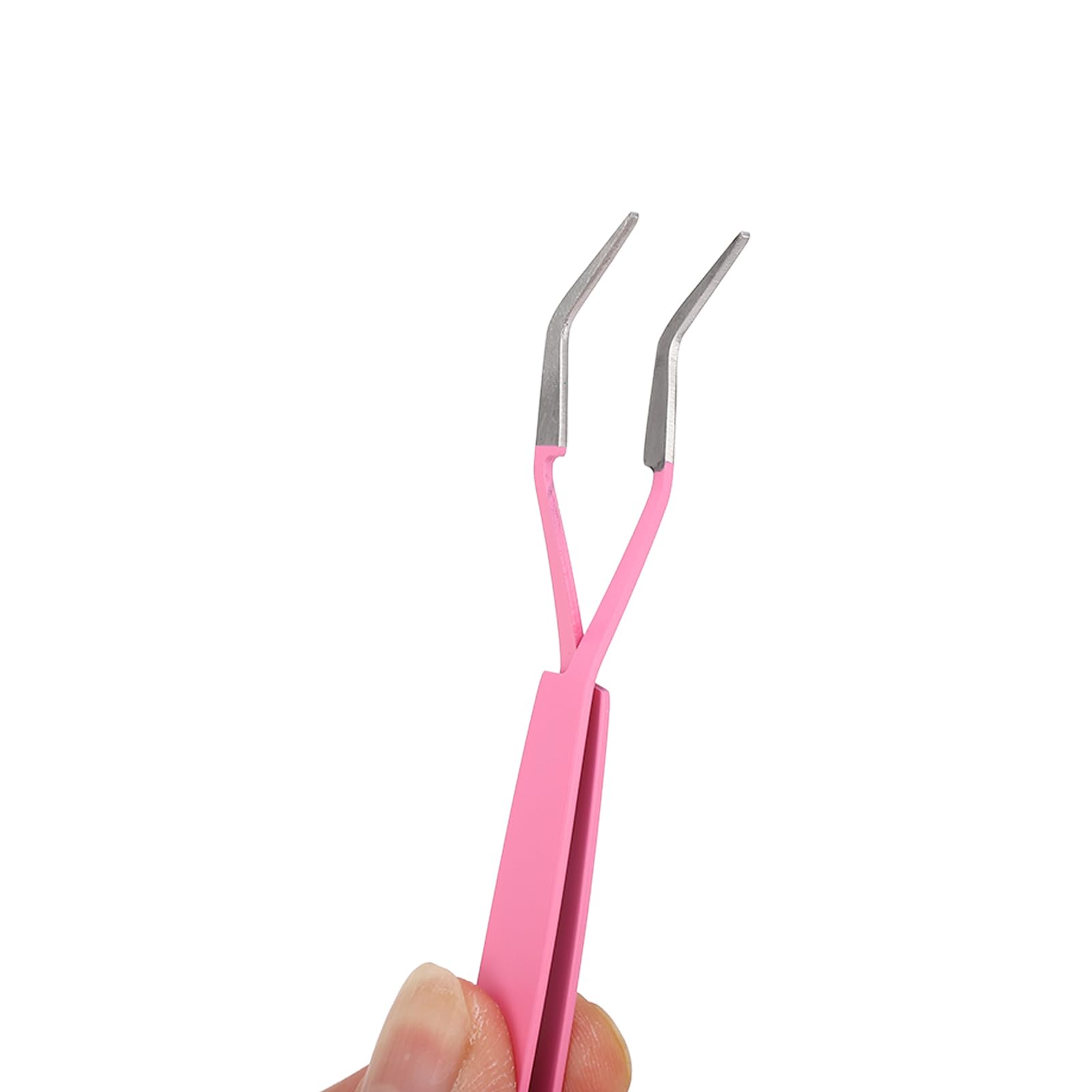 Premium Stainless Steel Lash Tweezer with Curved Tip - Flexible Eyelash Applicator Tool for Comfortable Grip & Easy Use - Perfect for Beginners, Makeup Artists, Women & Girls - Ideal for Salon, Home Makeup & Professional Lash Extensions