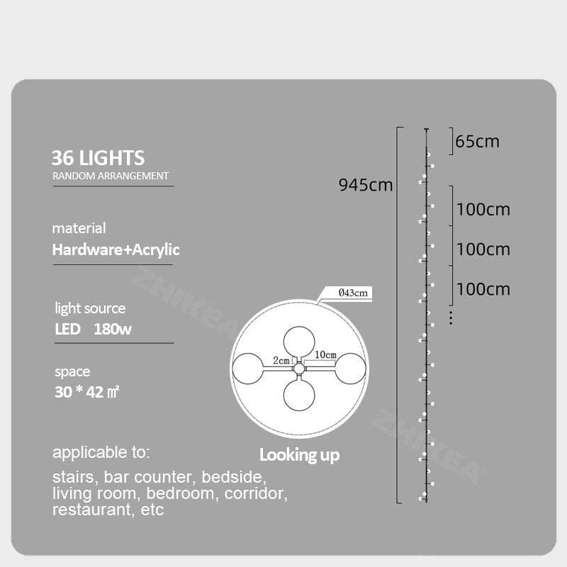 Globe Stems Chandelier - Elegant Crystal Ceiling Light Fixture for Dining Room, Living Room & Bedroom | Modern Home Decor Lighting