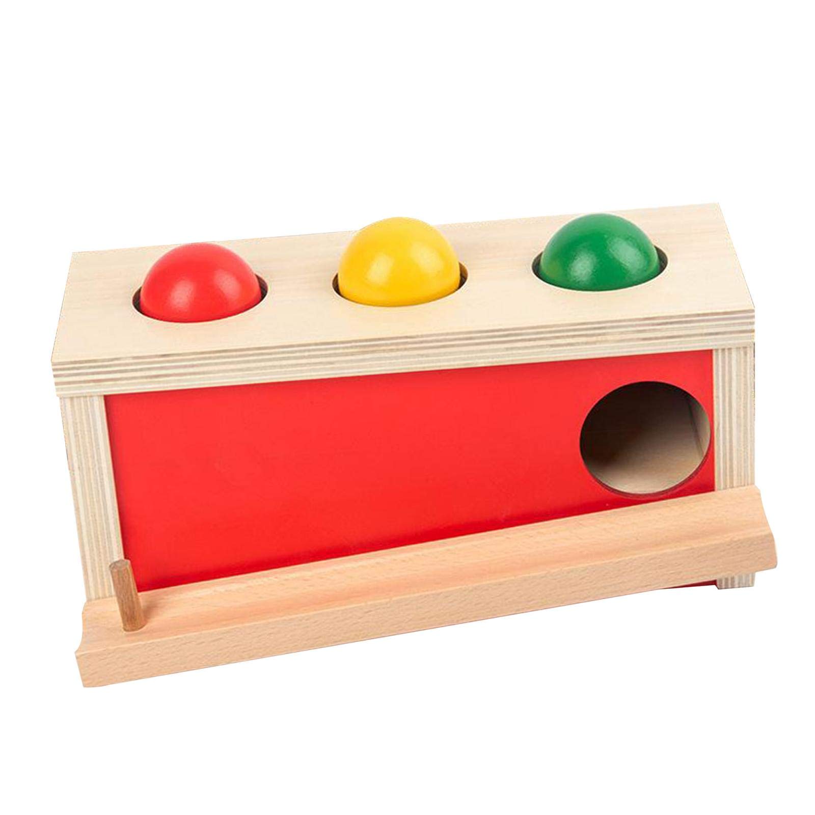 Montessori Wooden Ball Drop Box - Object Permanence Toy for Babies & Toddlers, Early Learning Developmental Toy with Wooden Balls - Perfect for Montessori Classroom, Daycare & Home Playtime