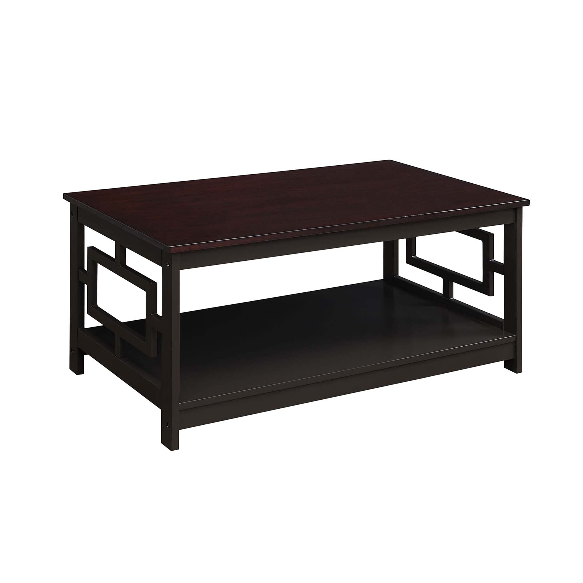 Modern Square Coffee Table with Storage Shelf - Mid-Century Style Living Room Center Table for Home Decor, Office & Lounge Use