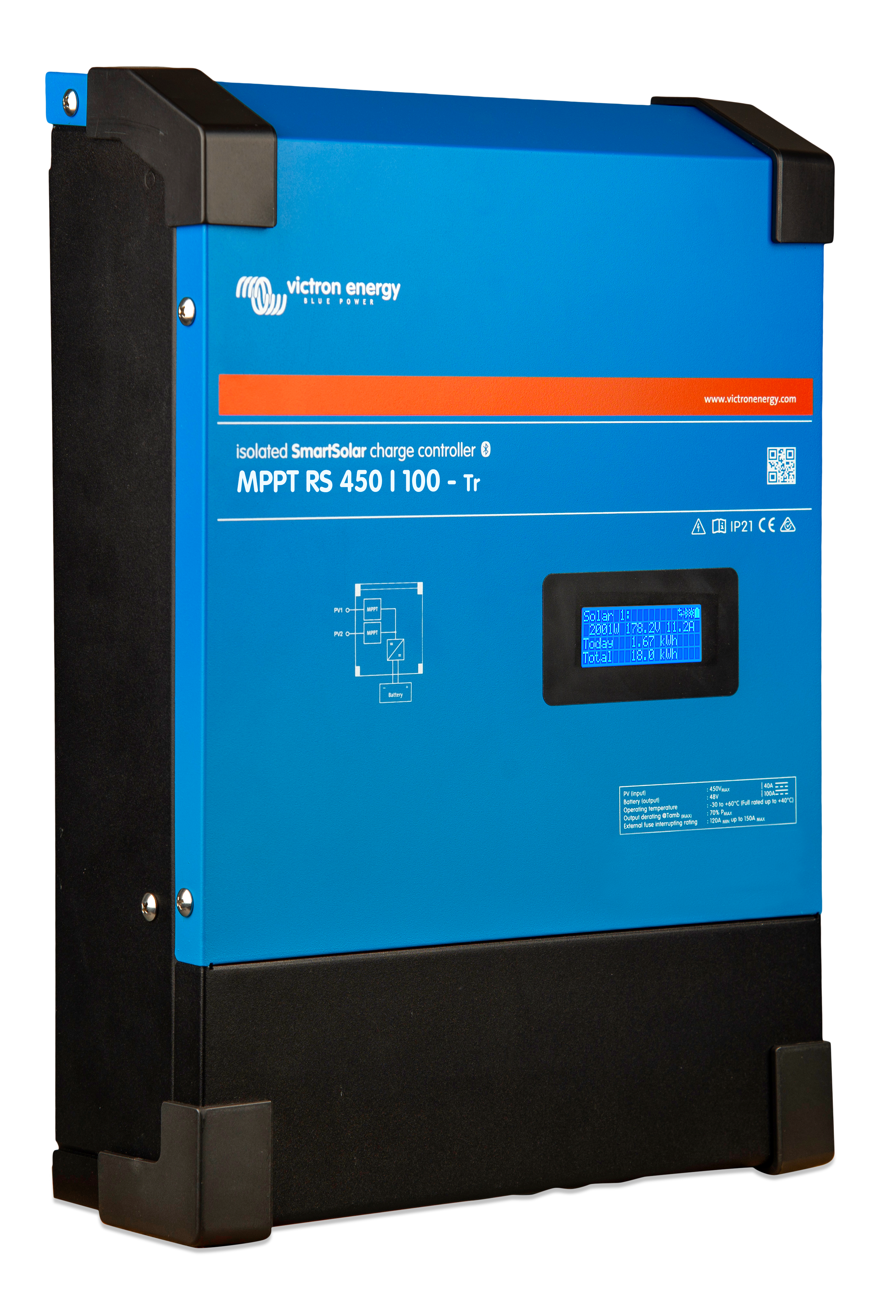 Victron Energy SmartSolar MPPT RS 450/200 Tr Solar Charge Controller - 200A 450V High Efficiency MPPT Regulator for Off-Grid Solar Systems | Perfect for RV, Marine, and Home Solar Power Installations