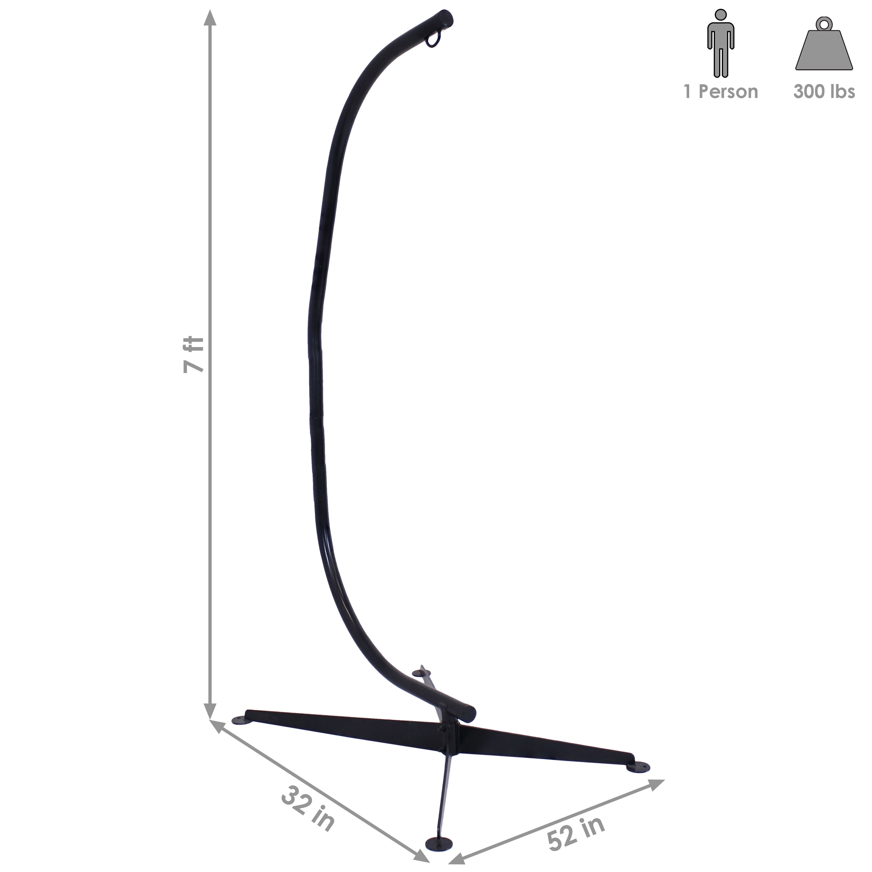 Sunnydaze Heavy Duty Hanging C Stand for Hammock Chair Swing - Outdoor Patio, Garden, Backyard Relaxation & Yoga Accessory