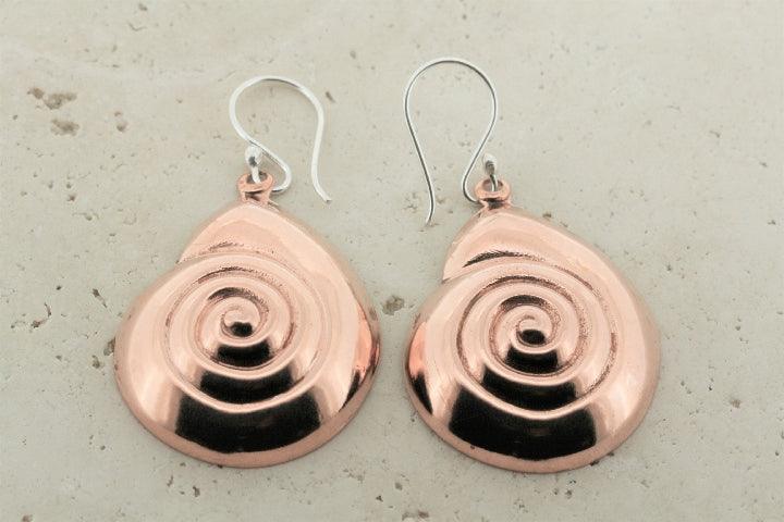 Handmade Copper Periwinkle Shell Earrings for Women - Boho Beach Jewelry - Perfect for Summer Vacations & Beach Weddings