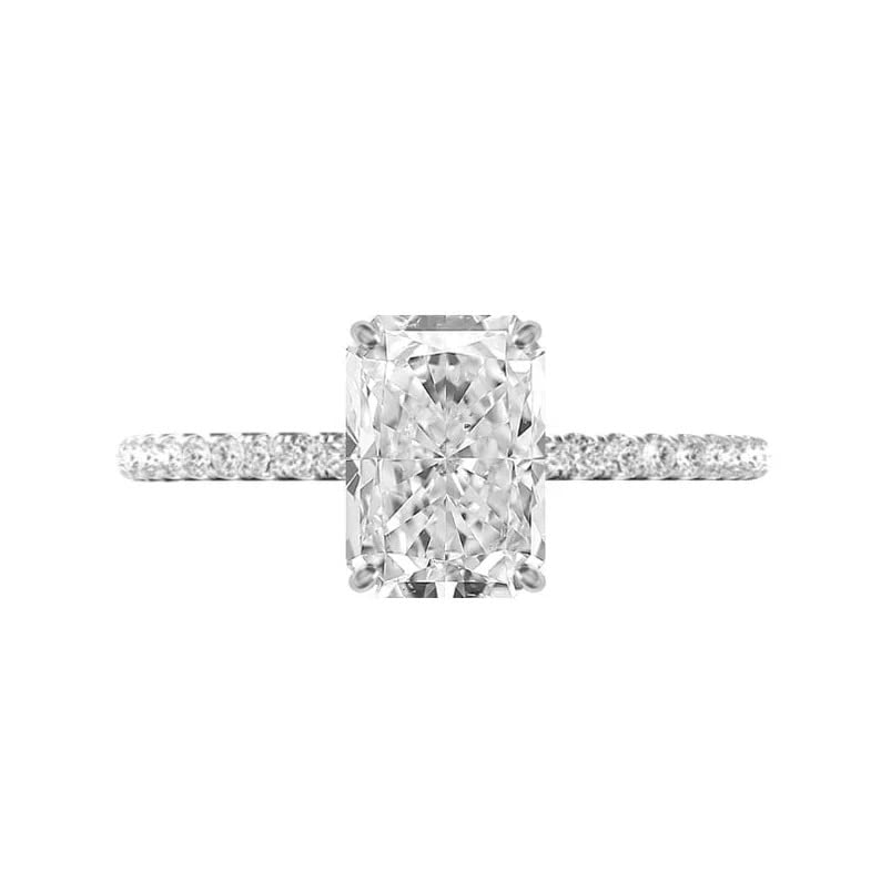 3 CT Radiant Cut Moissanite Engagement Ring Set for Women - Vintage Halo Solitaire Wedding & Anniversary Ring in Sterling Silver - Perfect for Proposals, Bridal Jewelry & Special Occasions