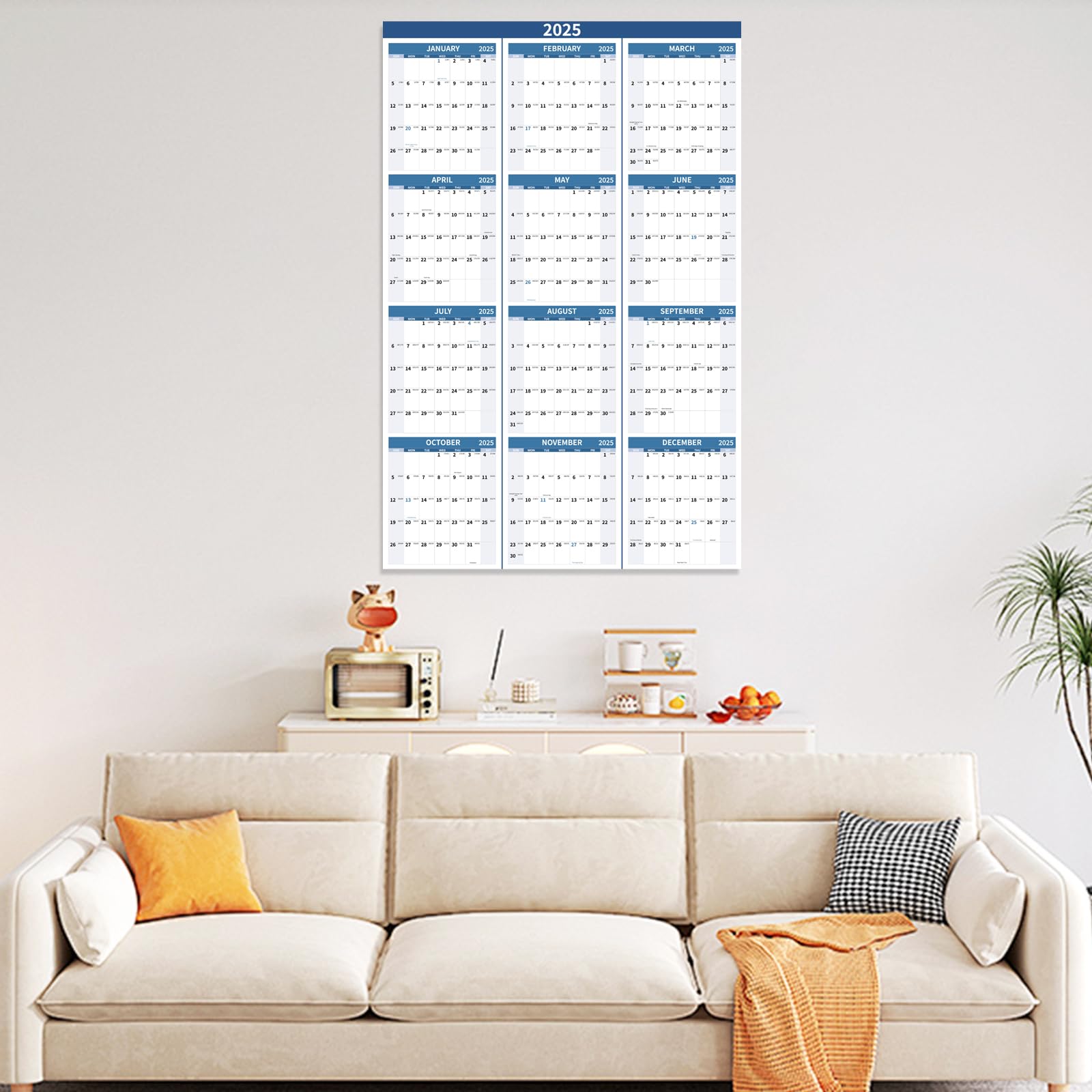 2025 Large Wall Calendar 34.8