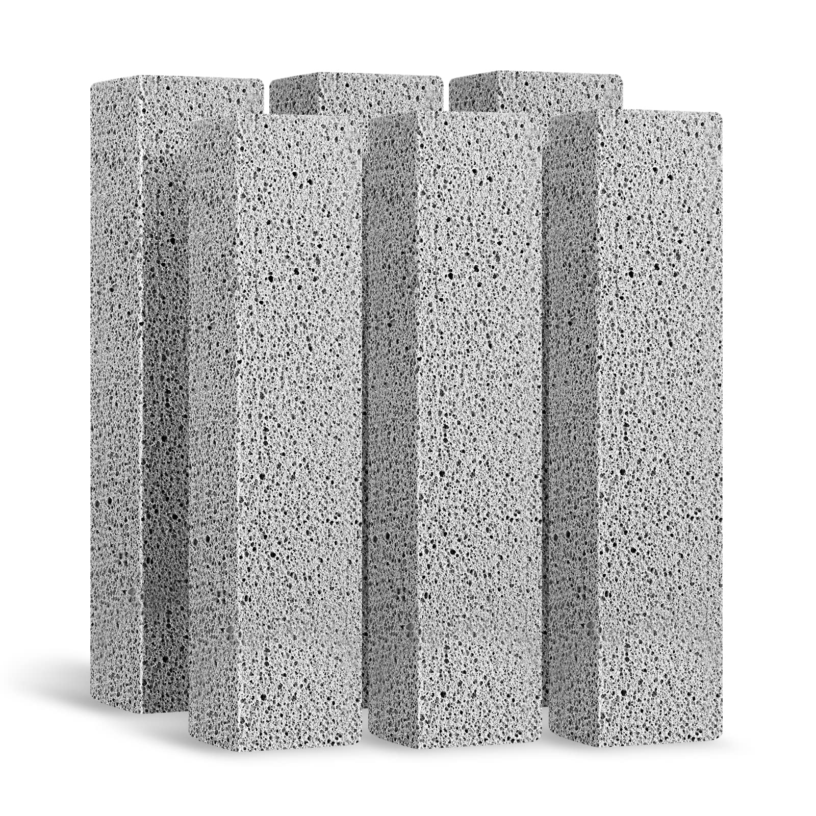 6 Pack Pumice Stone for Toilet Cleaning - Powerfully Removes Hard Water Rings, Calcium Buildup & Stains - Safe for Toilets, Bathtubs, Kitchen Sinks & Grills - Perfect for Deep Cleaning Bathroom Fixtures & Outdoor BBQ Tools