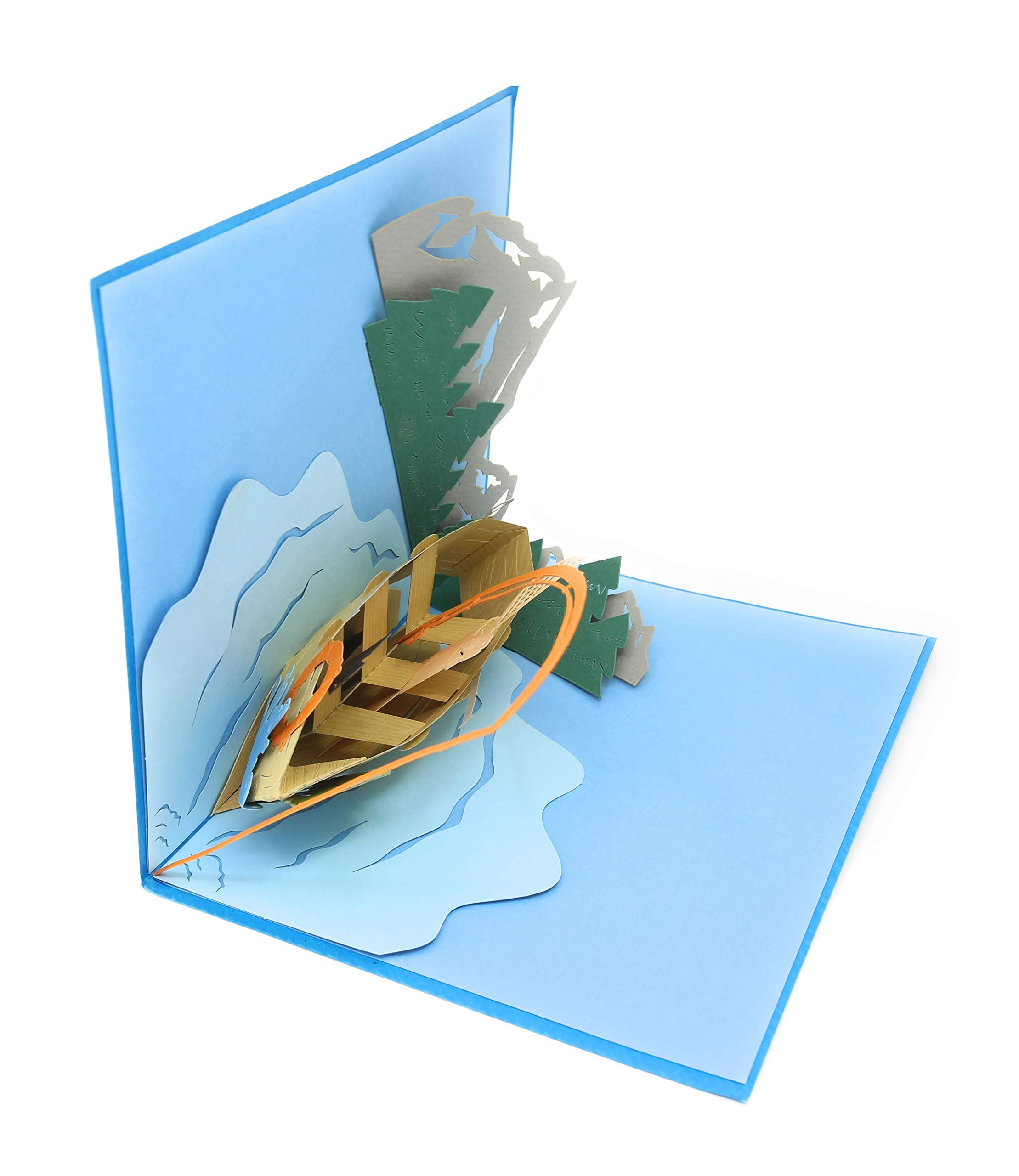 3D Pop Up Father's Day Card for Boaters - Fishing Trip Design for Dad, Husband, Son - Perfect for Birthdays & Retirement Gifts