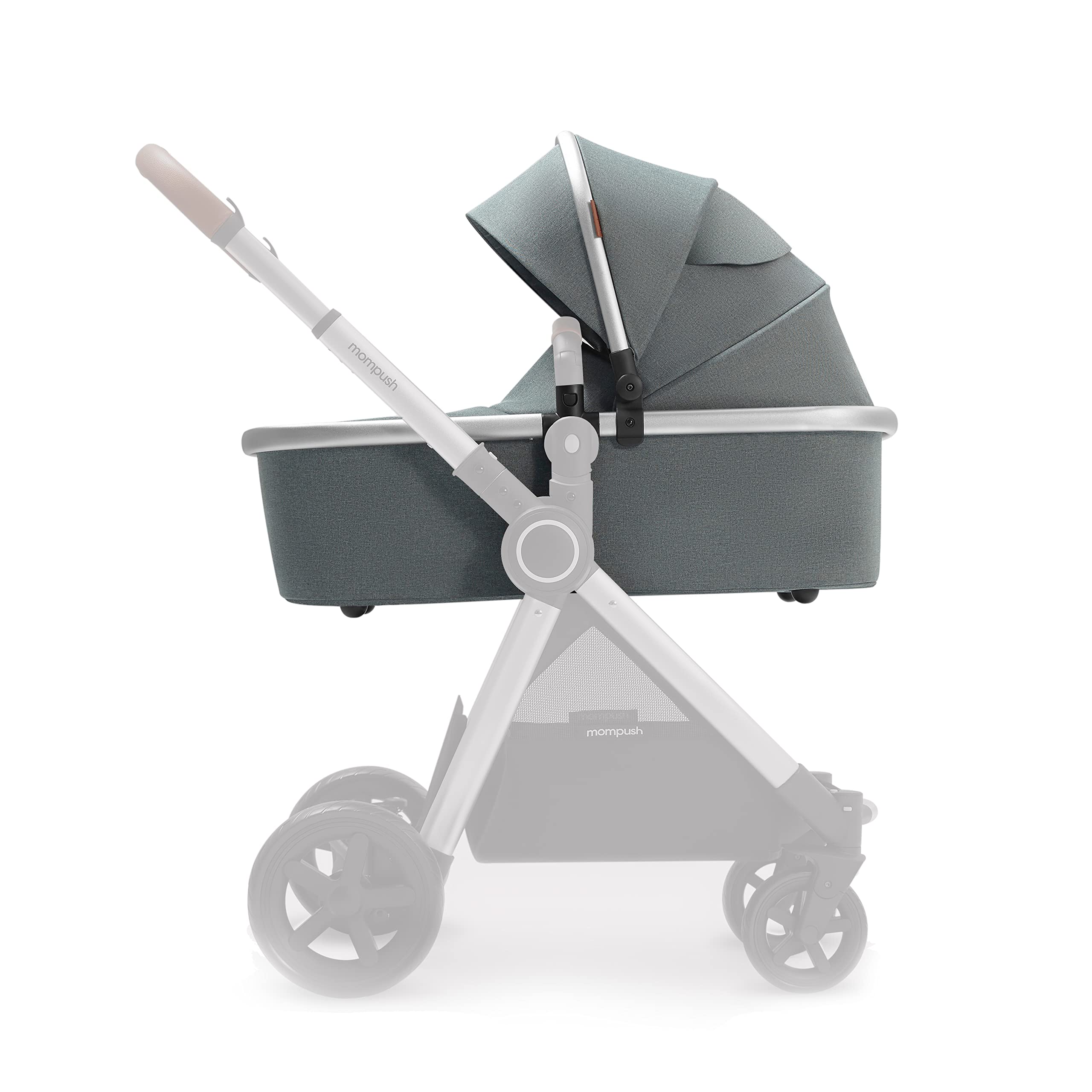 Mompush Ultimate2 Baby Bassinet - Newborn Stroller Accessory with Extended Sun Canopy & Optimal Comfort | Portable Infant Bed for 0-6 Months | Perfect for Travel, Walks & Nursery Sleeping