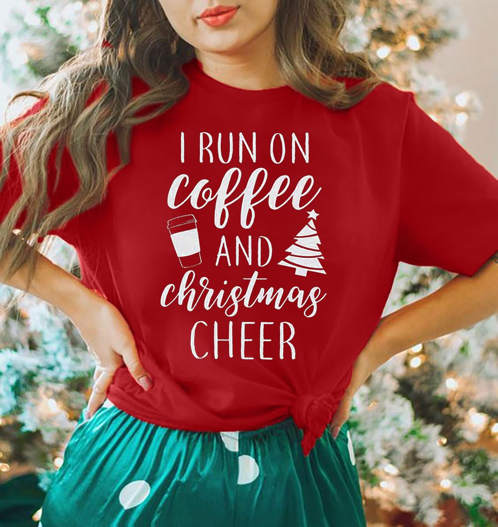 LUKYCILD Women's Christmas T-Shirts - Festive Holiday Tees for Teachers & Women | Perfect for Christmas Parties, Family Gatherings & Gift Giving