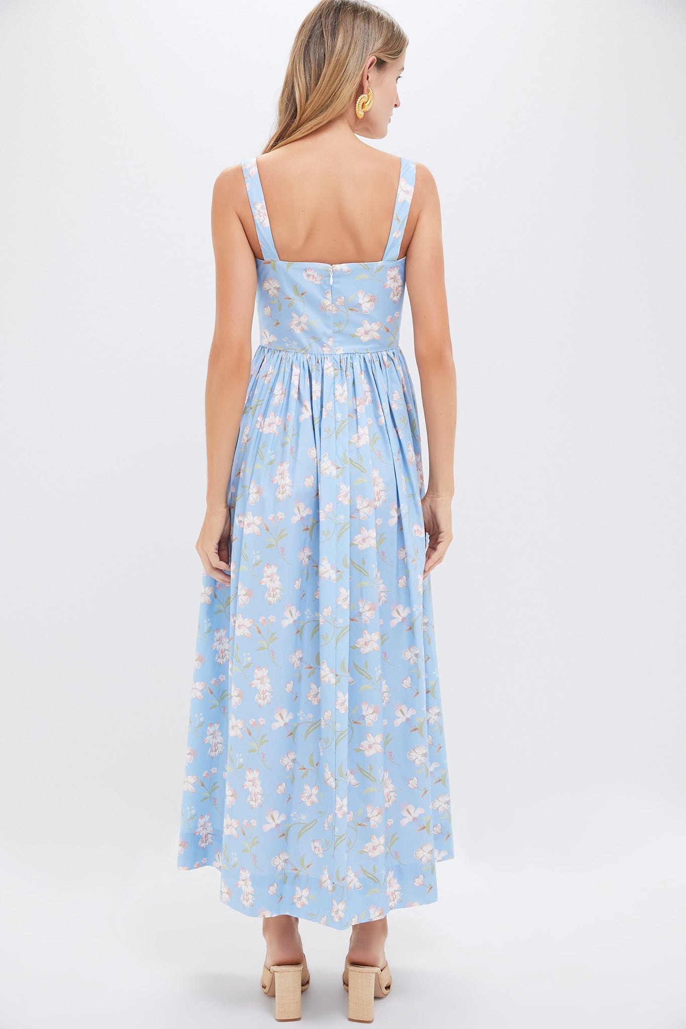 Blue Hibiscus Scoop Neck Dress - Floral Print Summer Dress for Women | Perfect for Beach Vacations, Date Nights & Outdoor Parties