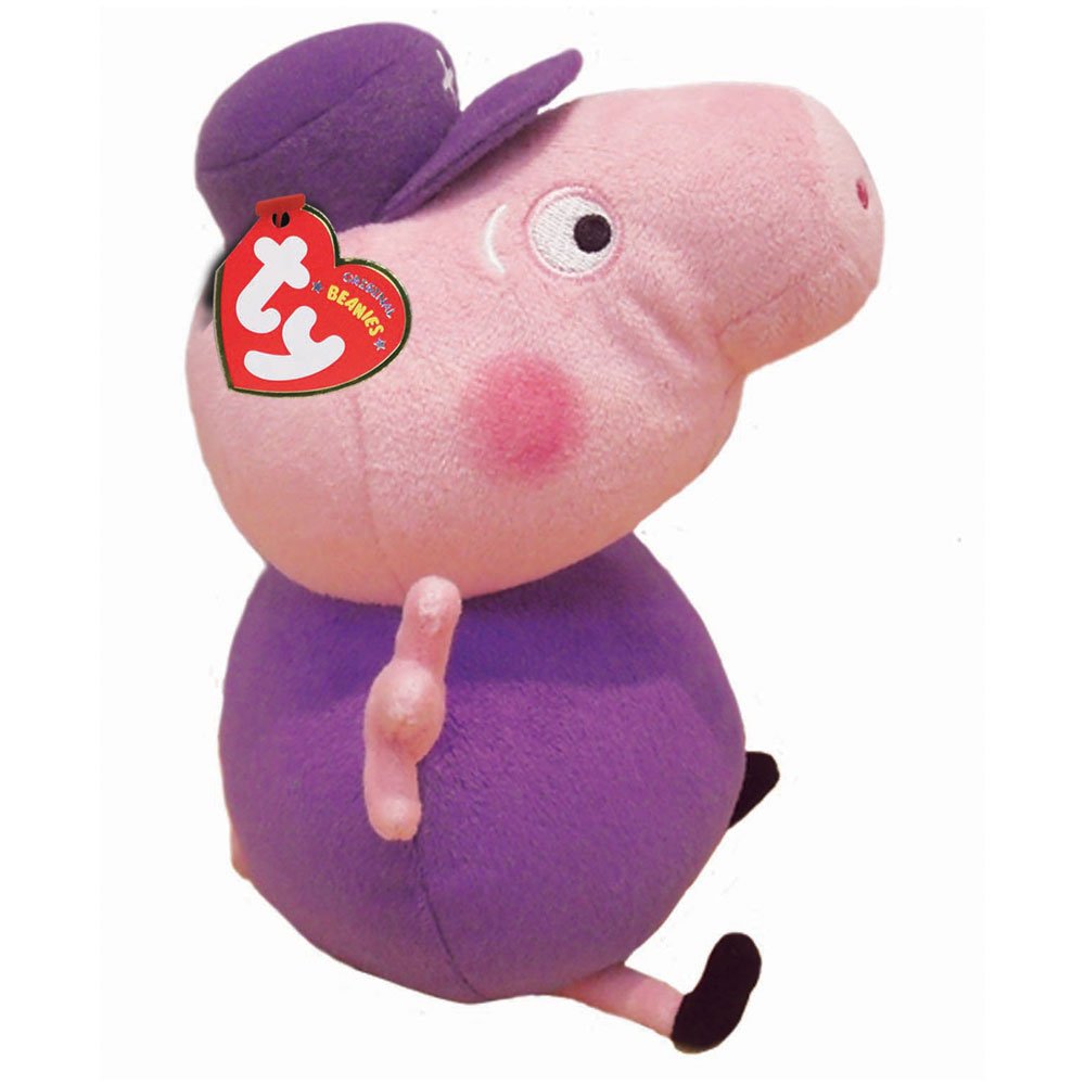 Ty Grandpa Pig Beanie Soft Toy - Cute Plush Stuffed Animal for Kids, Collectors & Peppa Pig Fans | Perfect for Gifts, Bedtime Cuddles & Nursery Decor