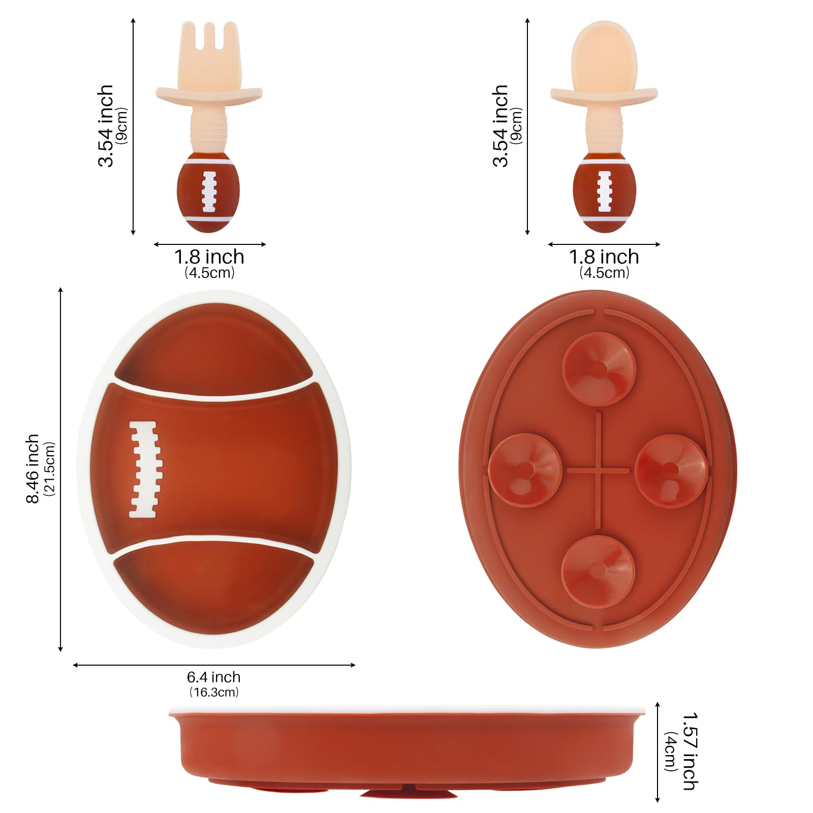 **BPA-Free Silicone Divided Suction Plate for Toddlers – Dishwasher & Microwave Safe Baby Self-Feeding Dish – Perfect for Mealtime, Travel & Daycare**
