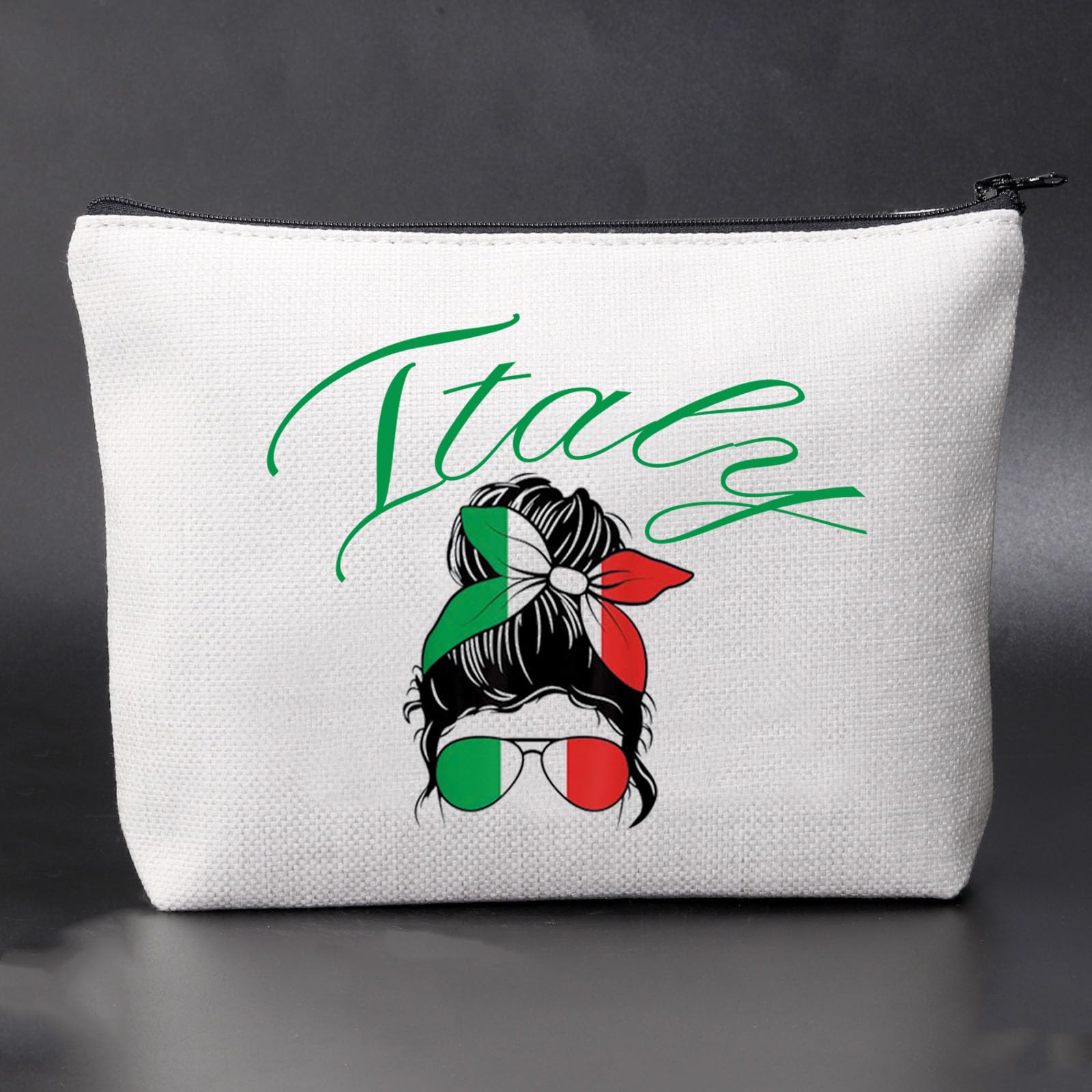Italian Flag Makeup Bag - Travel Cosmetic Pouch for Women | Waterproof Toiletry Organizer with Zipper | Perfect Gift for Italy Lovers, Ideal for Vacation, Gym & Daily Use
