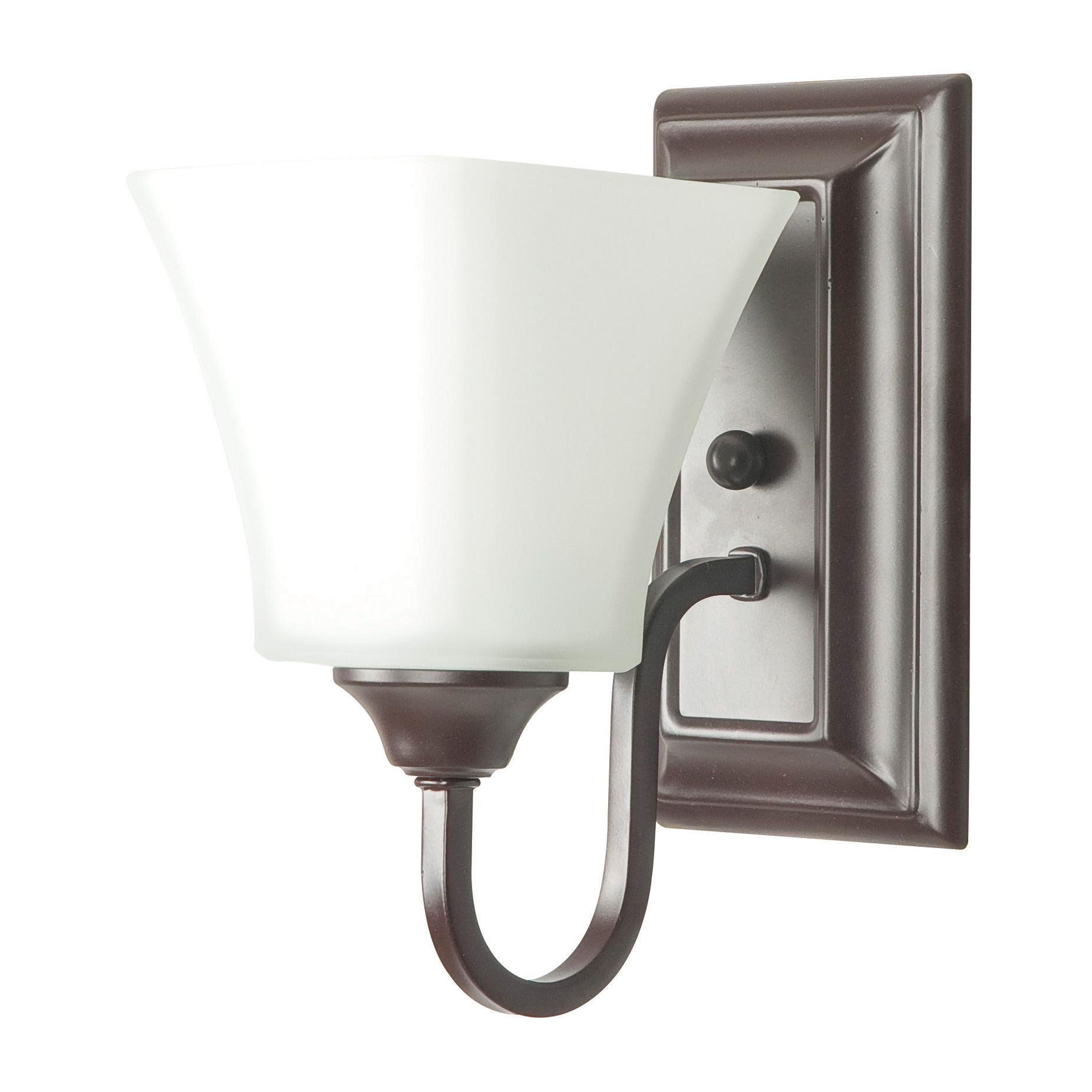 F3681-44 Square Milk Glass Wall Sconce with Oiled Bronze Finish - Perfect for Bedroom, Hallway & Living Room Lighting