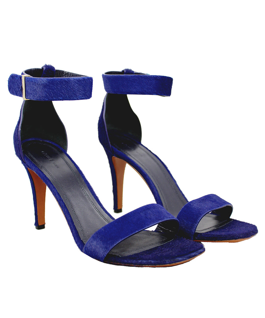 Celine Blue Horsebit Heel Sandals Size 40 - Elegant Women's Dress Sandals for Weddings, Parties & Special Occasions