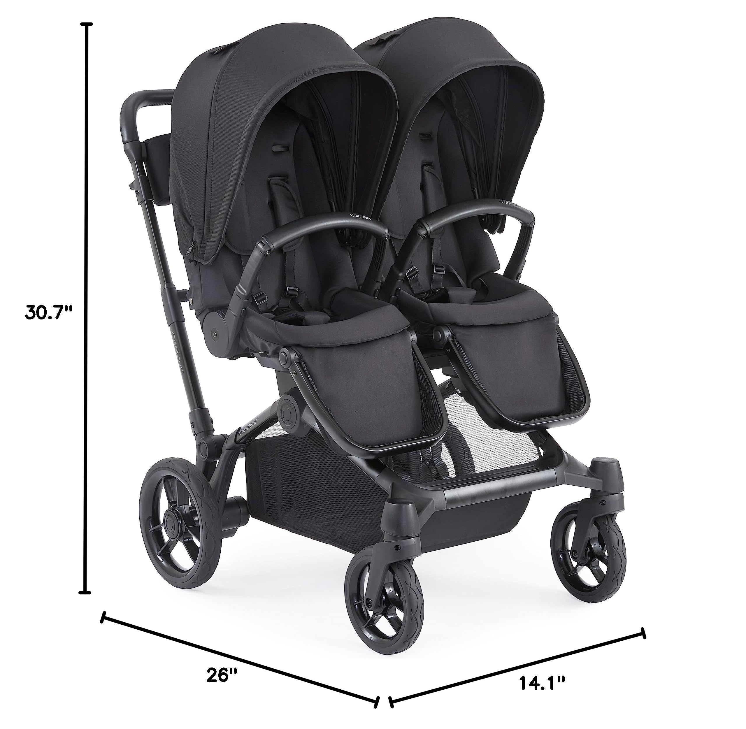 Contours Element Baby Stroller with Reversible Second Seat | Compatible Only with Contours Element Strollers | Stealth Black | Perfect for Twins, Siblings or Parent-Child Outings