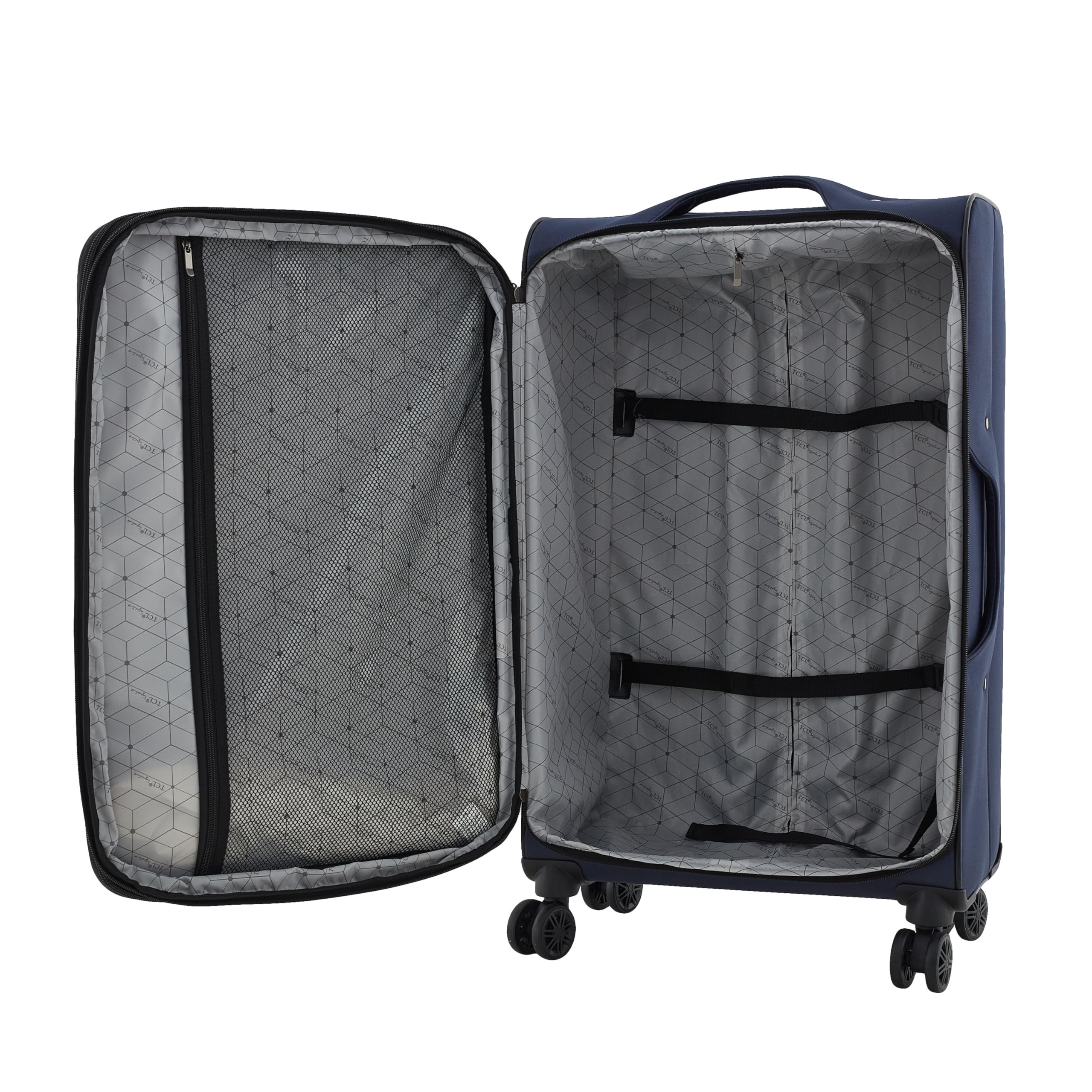 Travelers Club Soulana 4-Piece Luggage Set - Navy Blue Spinner Suitcase for Air Travel, Business Trips & Family Vacations