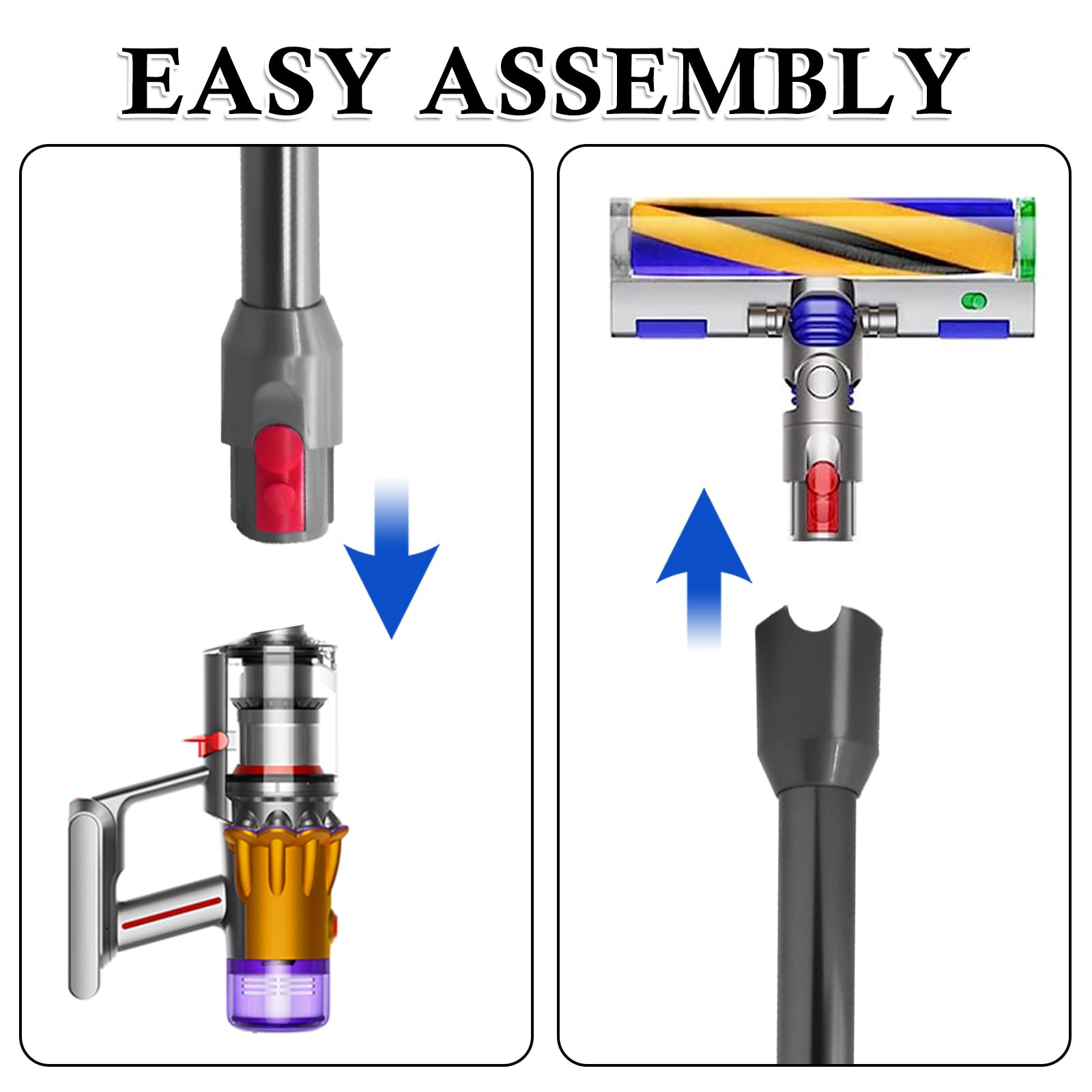 Replacement Wand Compatible with Dyson V10 Digital Slim & V12 Detect Slim Cordless Stick Vacuum Cleaner - Quick Release Extension Tube for Easy Cleaning - Gray - Perfect for Hard Floors, Carpets & Pet Hair Removal