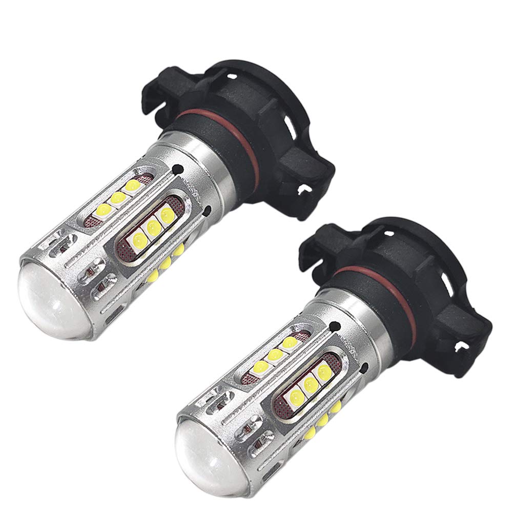 Ruiandsion 2-Pack PS24W 5202 H16 LED Fog Light Bulbs - 6000K Cool White, Super Bright 25 SMD Chipsets, 10-30V High Power - Perfect Replacement for Fog Lights & DRL Daytime Running Lights - Ideal for Night Driving, Off-Road Adventures & Enhanced Visibility in Rainy/Foggy Conditions