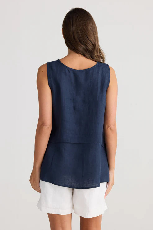 Holiday HC24047 1 St Tropez Women's Navy Blue Tank Top - Casual Summer Wear, Beach Outfit, Vacation Essentials