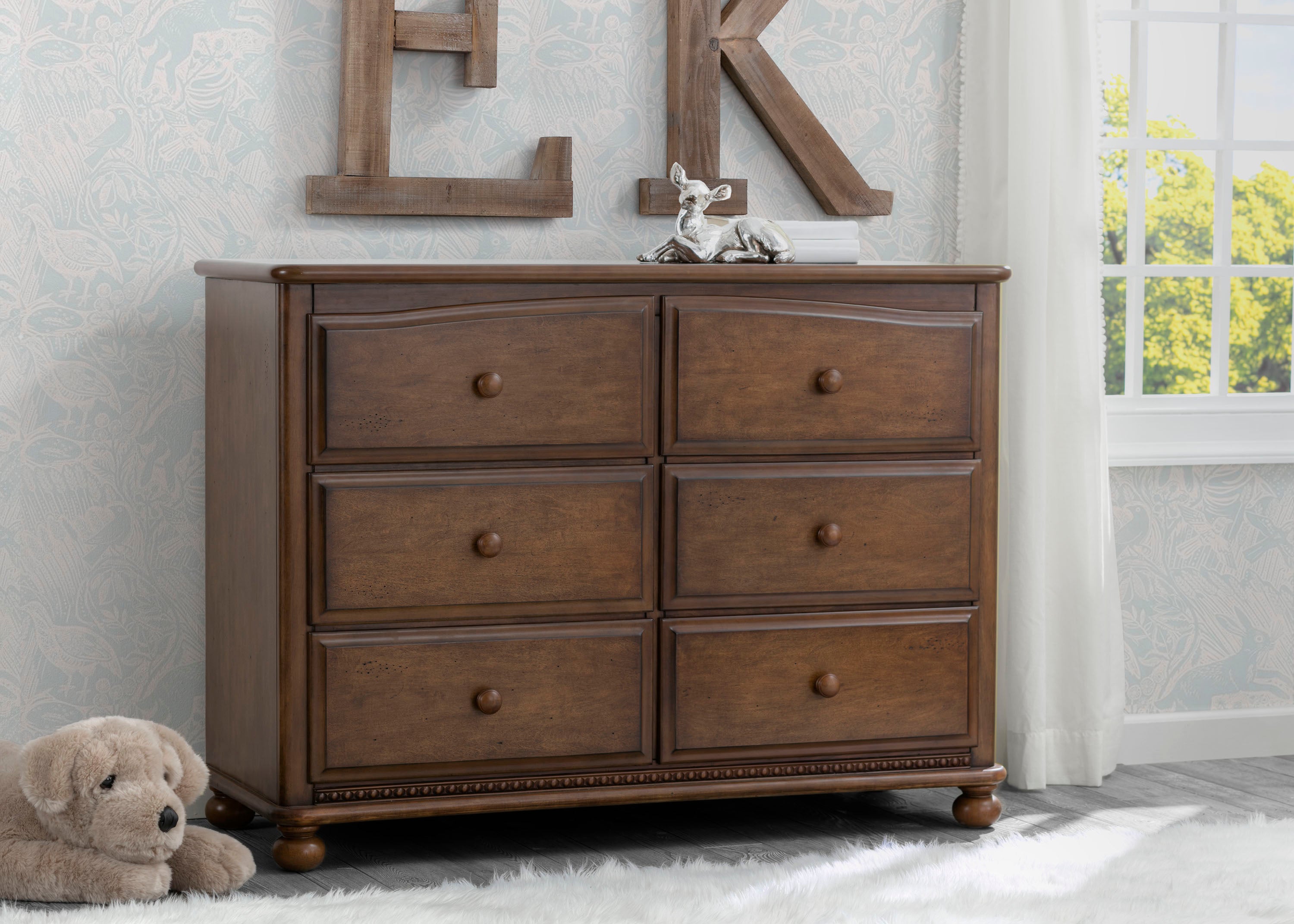 Cortona 6-Drawer Wooden Dresser for Bedroom - Modern Chest of Drawers with Smooth Gliding Drawers for Clothes Storage | Perfect for Master Bedroom, Guest Room & Nursery Organization