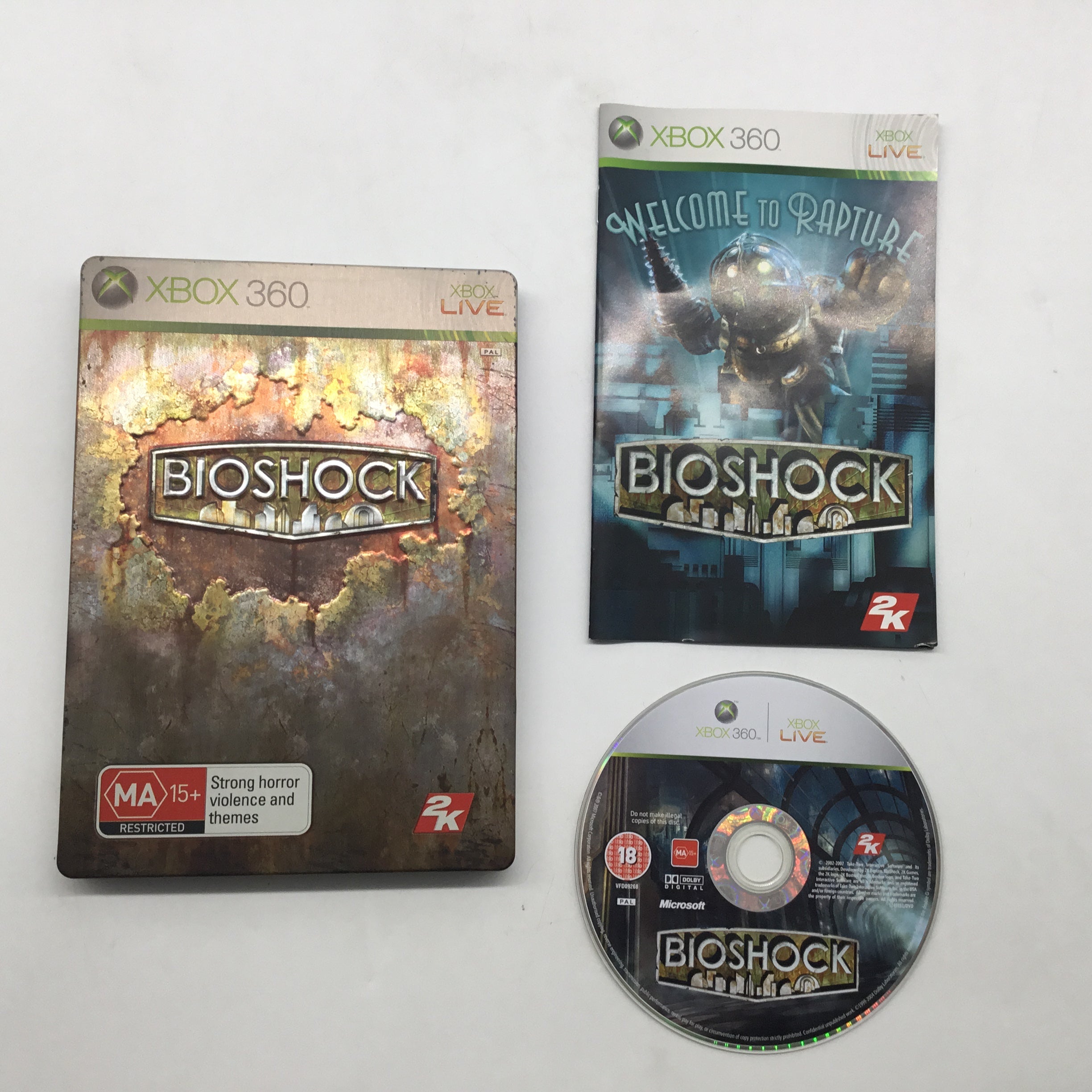 BioShock Limited Collector's Edition Steelbook for Xbox 360 - Complete with Game & Manual - Perfect for Gaming Collectors and Hardcore Fans