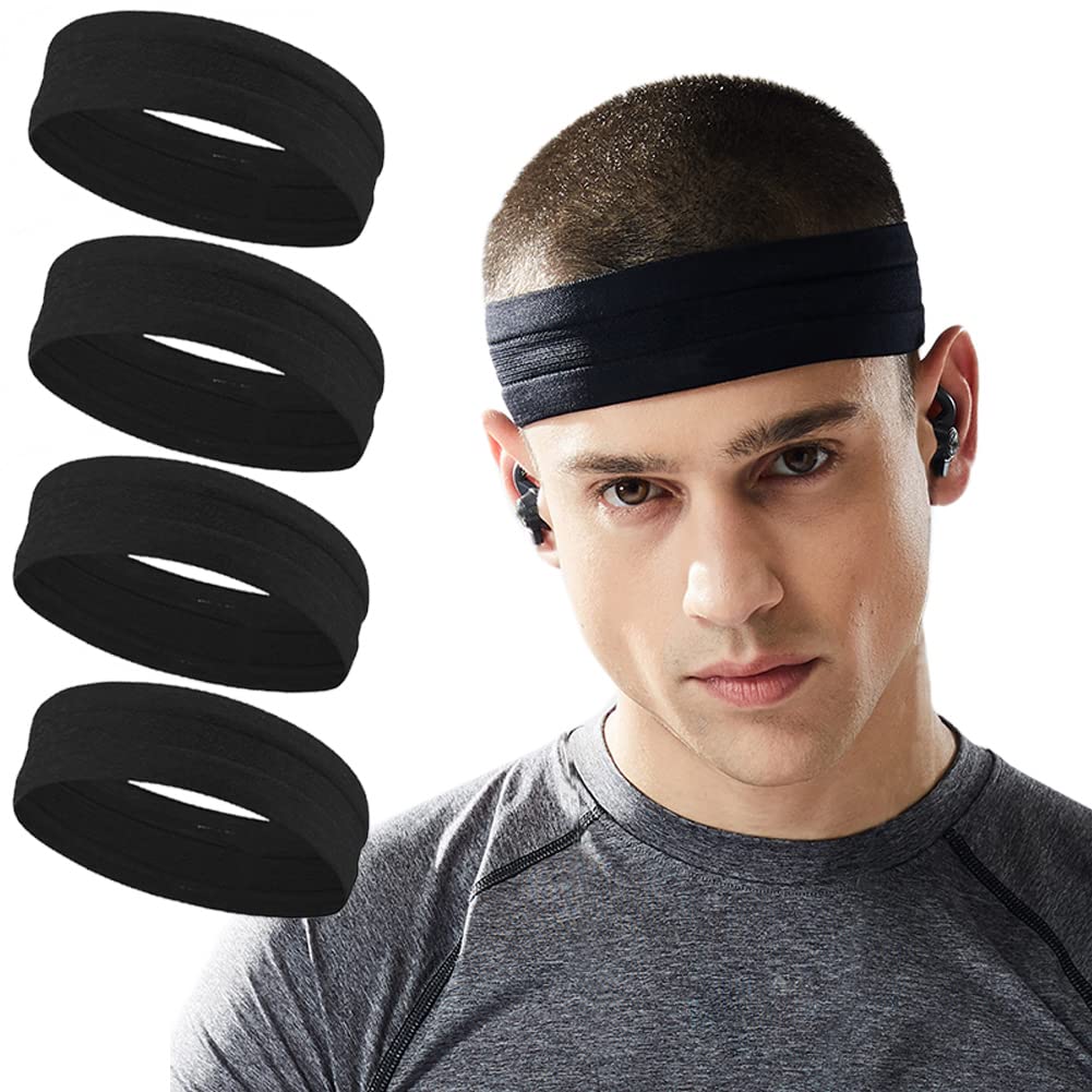 Non-Slip Moisture Wicking Workout Headband with Silicone Grip for Women & Men - Perfect for Running, Yoga, Gym, Cycling, Tennis & Basketball - Stay Dry During Intense Workouts & Sports Activities