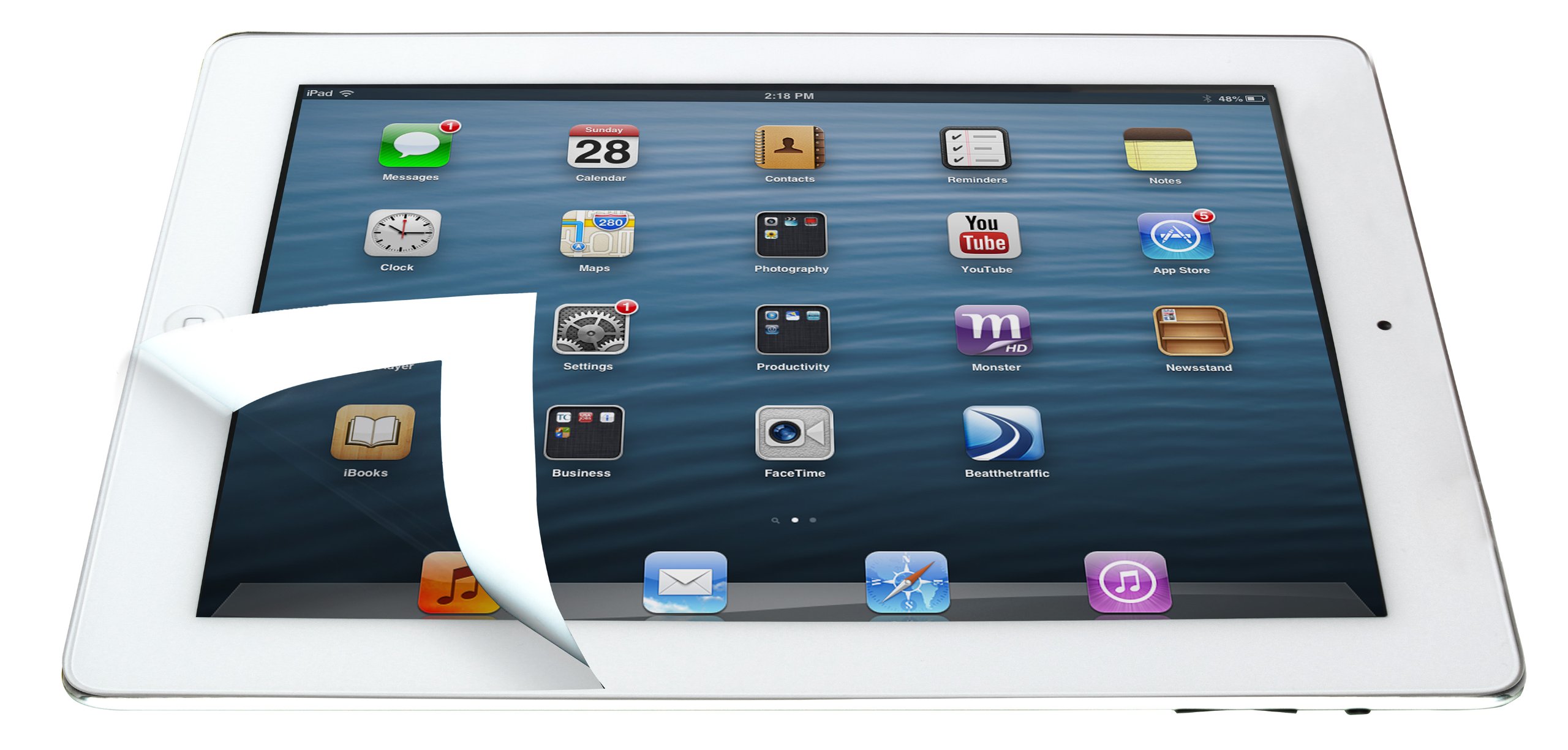 Kantek ClearView Bubble-Free iPad Mini Screen Protector (TP646W) - Anti-Glare for Work & Travel