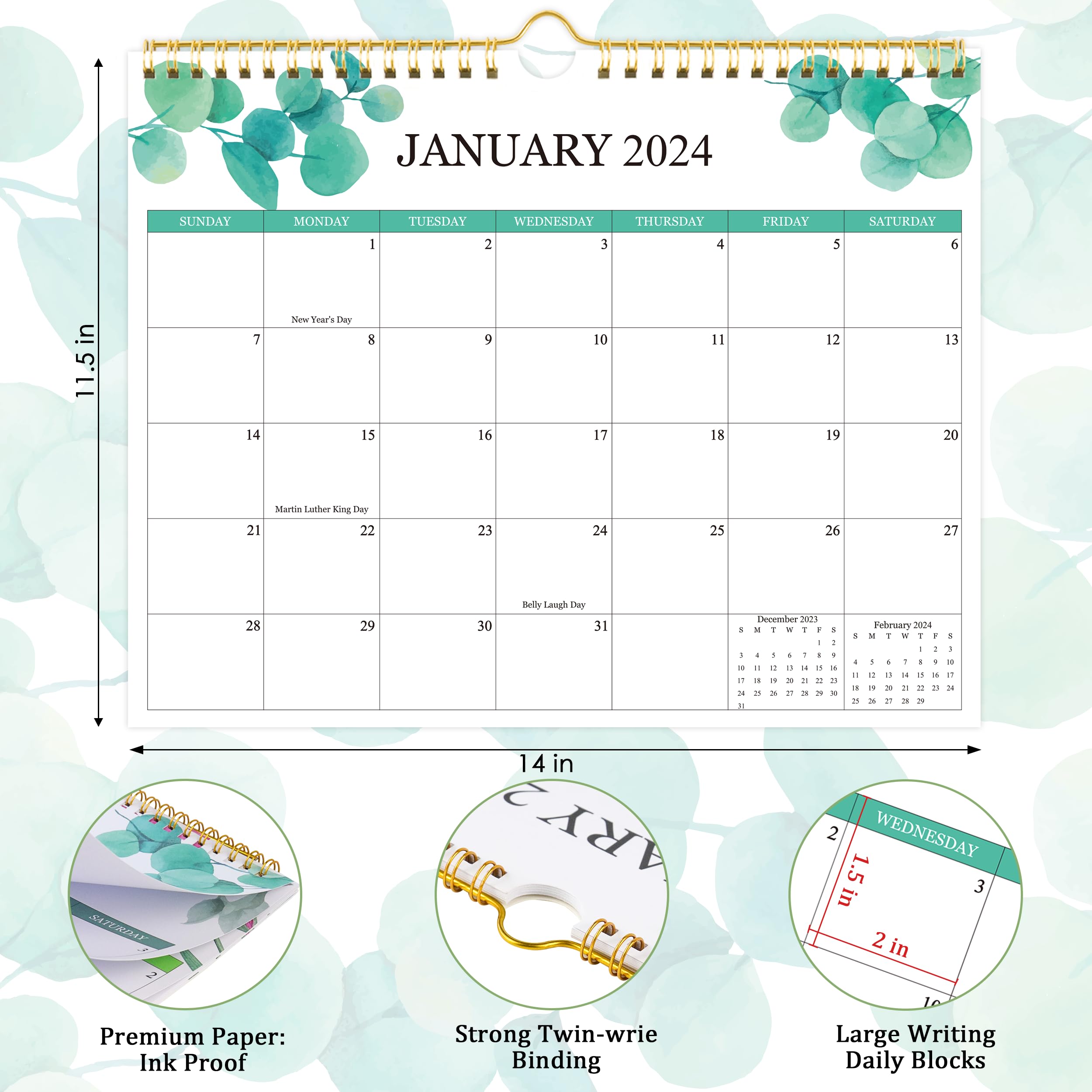 2024-2025 Wall Calendar - 18 Month Planner from January 2024 to June 2025 | Large Monthly Organizer for Home & Office | Perfect for Scheduling, Goal Tracking & Productivity