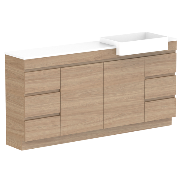 ADP Glacier Pro Semi Recessed Vanity Set with Solid Surface Top - 24